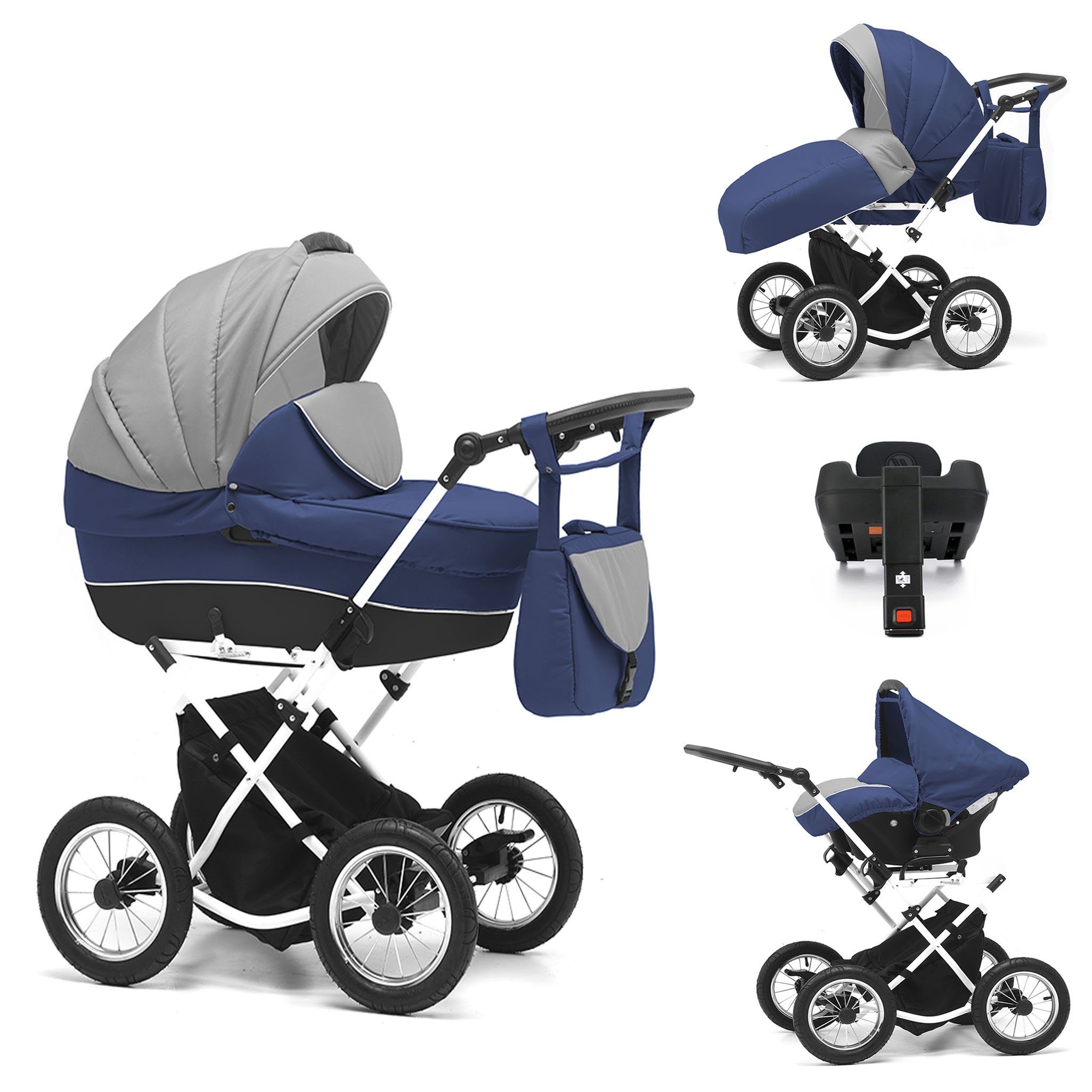 Kombi-Kinderwagen Sorento 5 in 1 inkl. Sportsitz, Autositz, Iso und Zubehör in 17 Farben