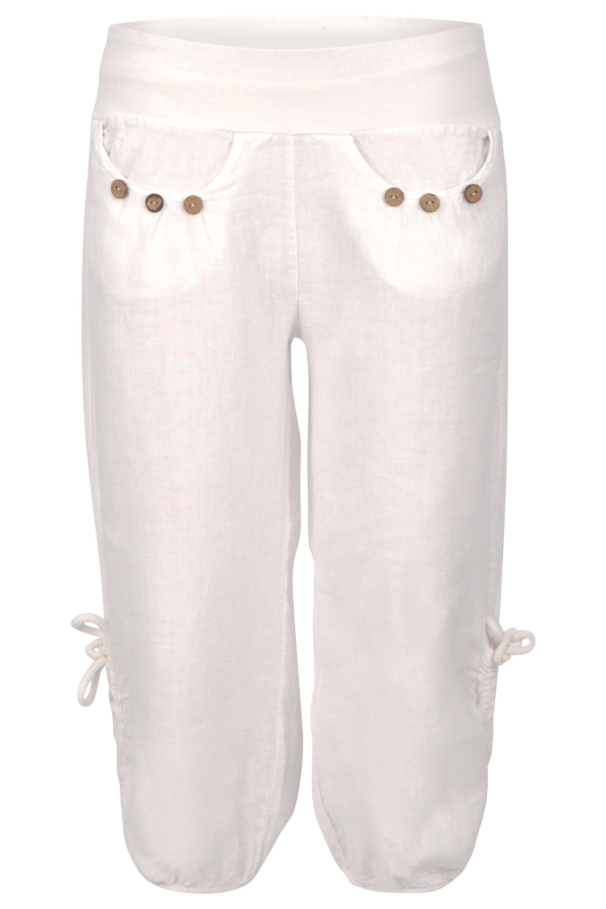 Caprihose malito Damen Capri Hose aus Leinen, Stoffhose in Unifarben, Freizeit