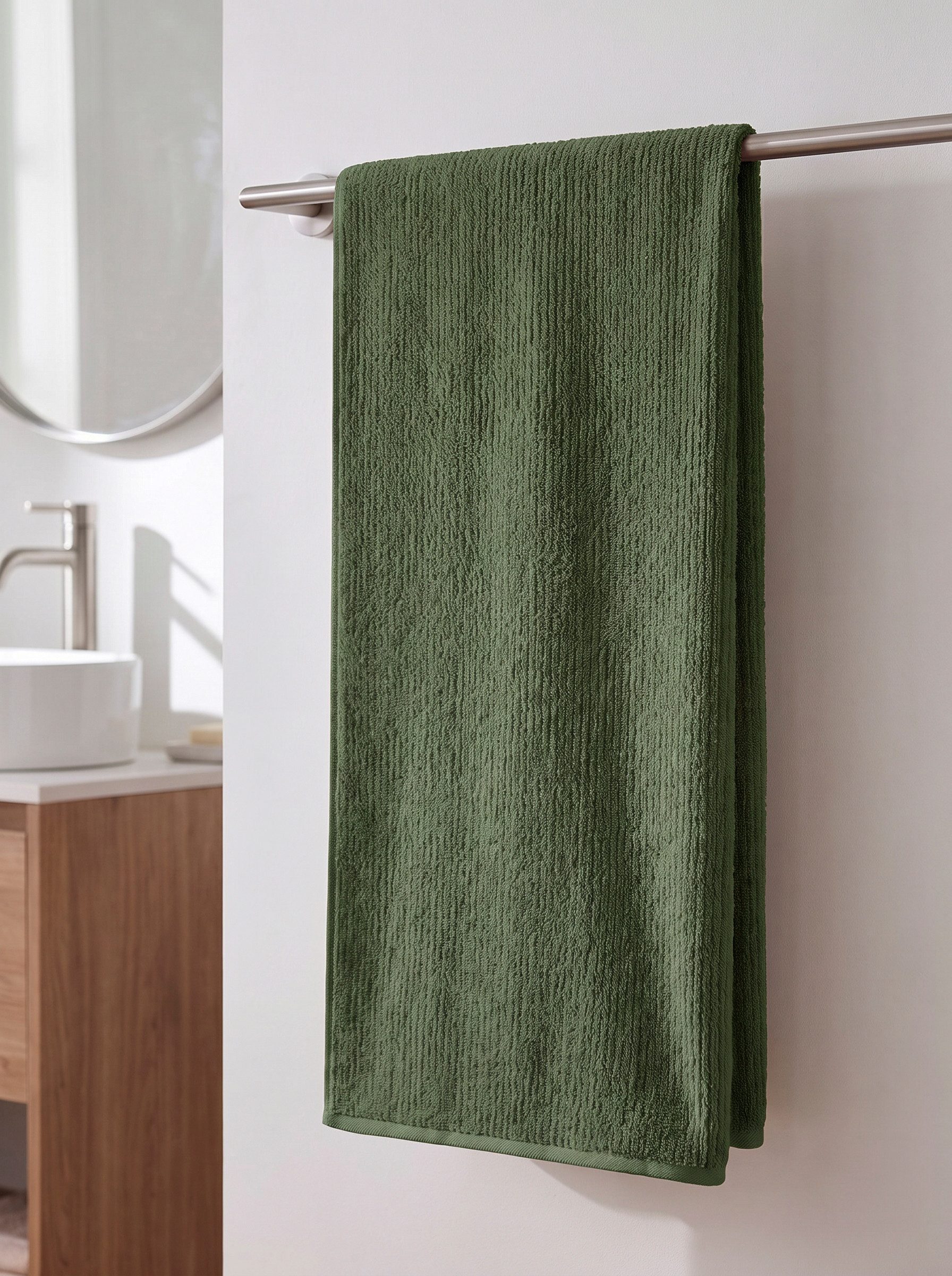 OTTO home Badetuch Riva, 80x150, Premium Handtücher, 500 gr/m², Webfrottier (1-St), Hoch-Tief-Struktur, Streifen, weich, 5 Jahre Garantie