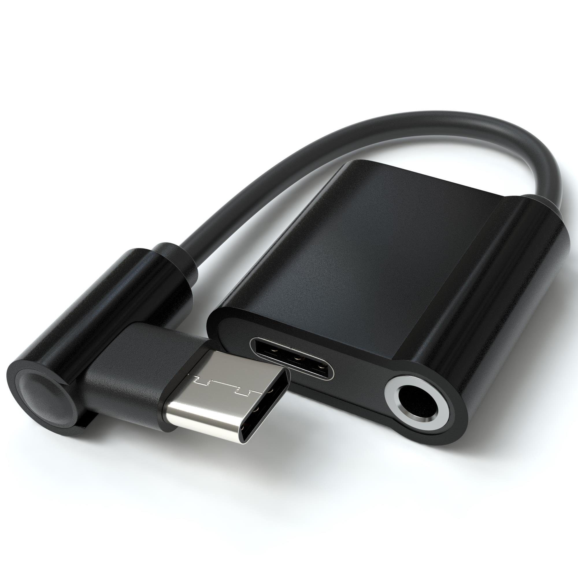 JAMEGA USB Typ C auf 3,5mm AUX Adapter USB C zu Klinke 2 in 1 Ladekabel  Audio-Adapter