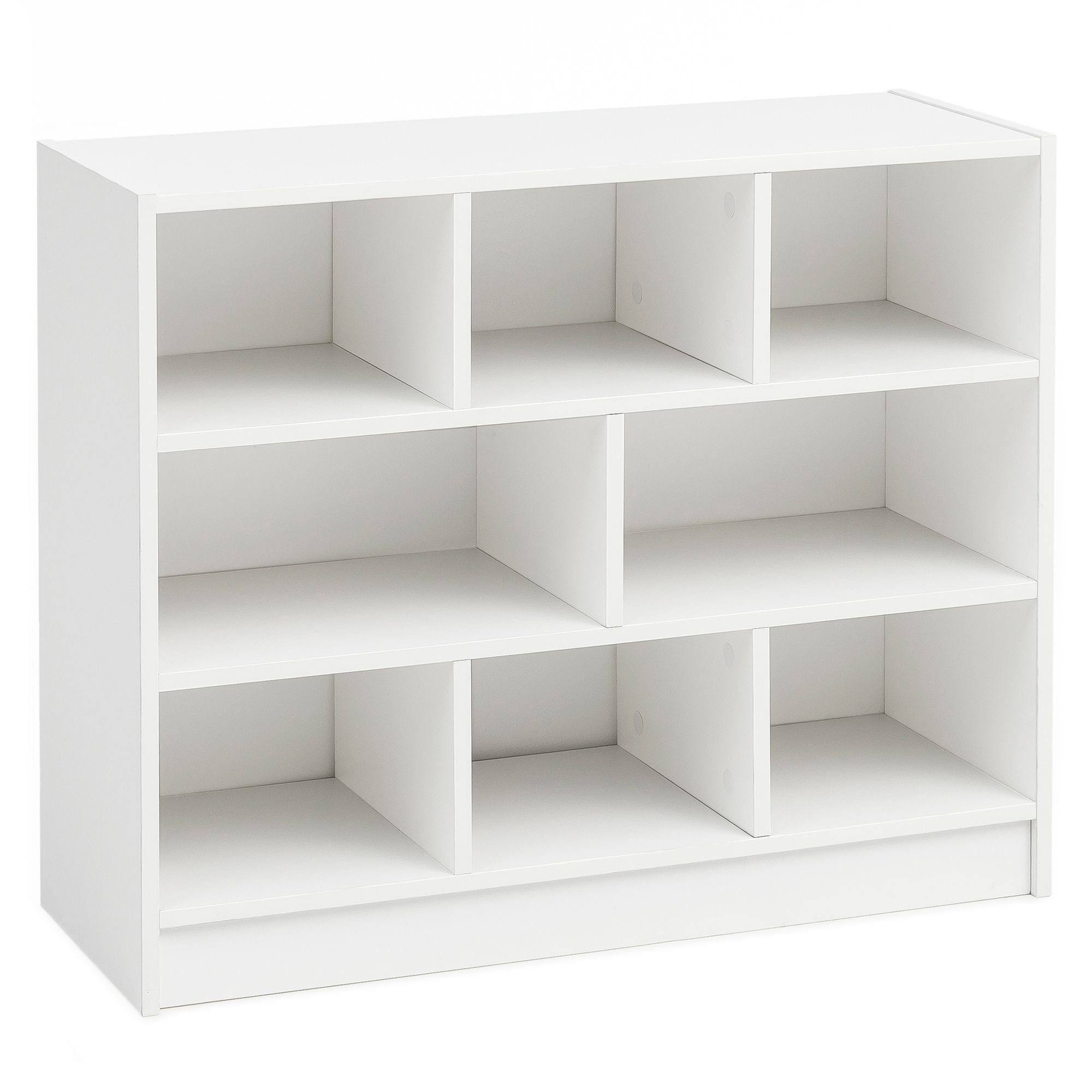 möbelando Bücherregal Bücherregal Fächern, Abstellraum Bücherregal Modern, Flurregal Design Weiß cm Dekoregal Ablageregal 80x68,5x29,5 Schmal, mit Regal Standregal cm Regal, Holz, Schuhregal WL5.819 Weiß 80x68,5x29,5 Holzregal Wohnzimmer WL5.819