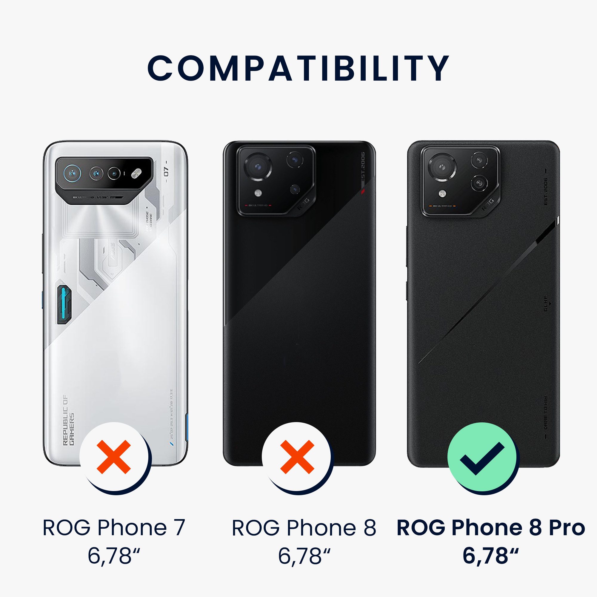 kwmobile Handyhülle Hülle für ASUS ROG Phone 8 Pro, Hülle Silikon - Soft Handyhülle - Handy Case Cover