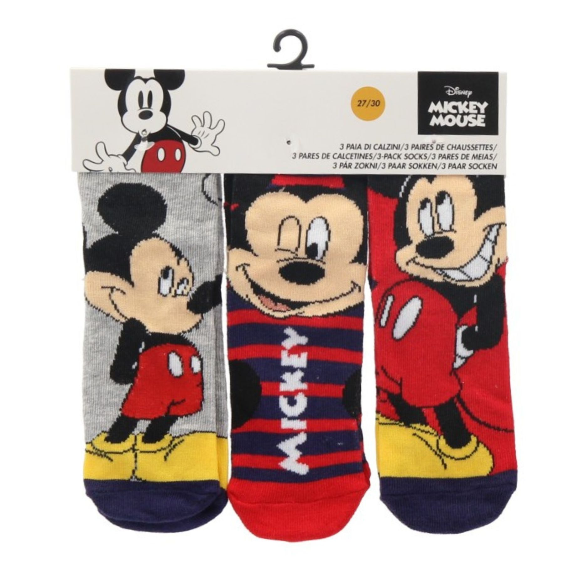 Disney Mickey Mouse Socken Kinder Socken 3er-Pack farbenfroh & bequem (3-Paar)