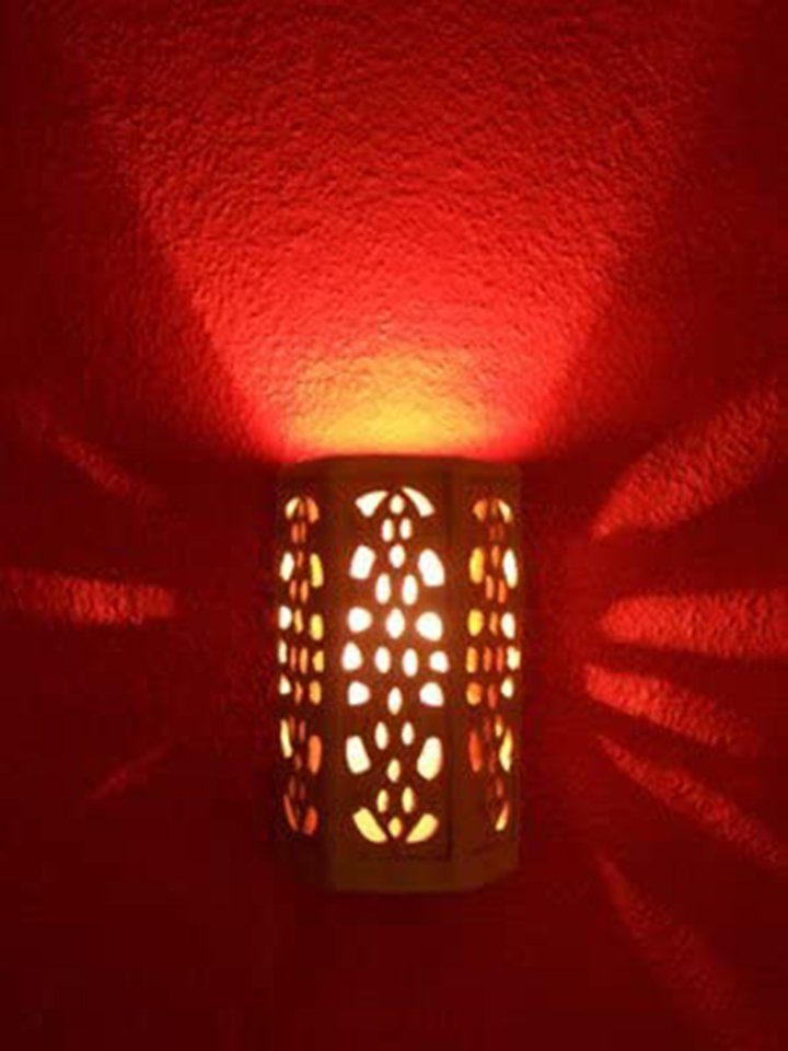 Marrakesch Orient & Mediterran Interior Wandleuchte Orientalische  Wandleuchte Juanita Marokkanische Terracotta Leuchte, ohne Leuchtmittel,  Handarbeit