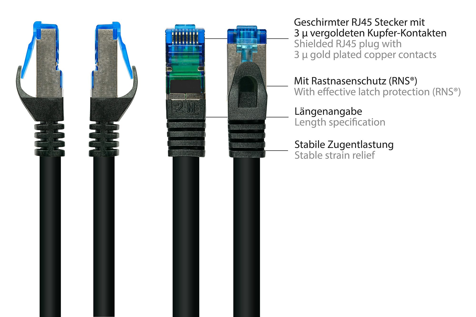 GOOD CONNECTIONS Patchkabel Ethernet Netzwerkkabel, RJ45 Stecker gerade, RJ45 Stecker gerade (1500 cm)