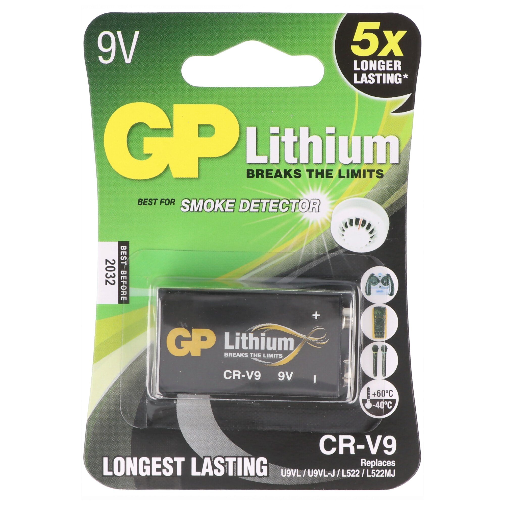 GP Batteries 9V Batterie GP Lithium 1 Stück Batterie, (9,0 V)