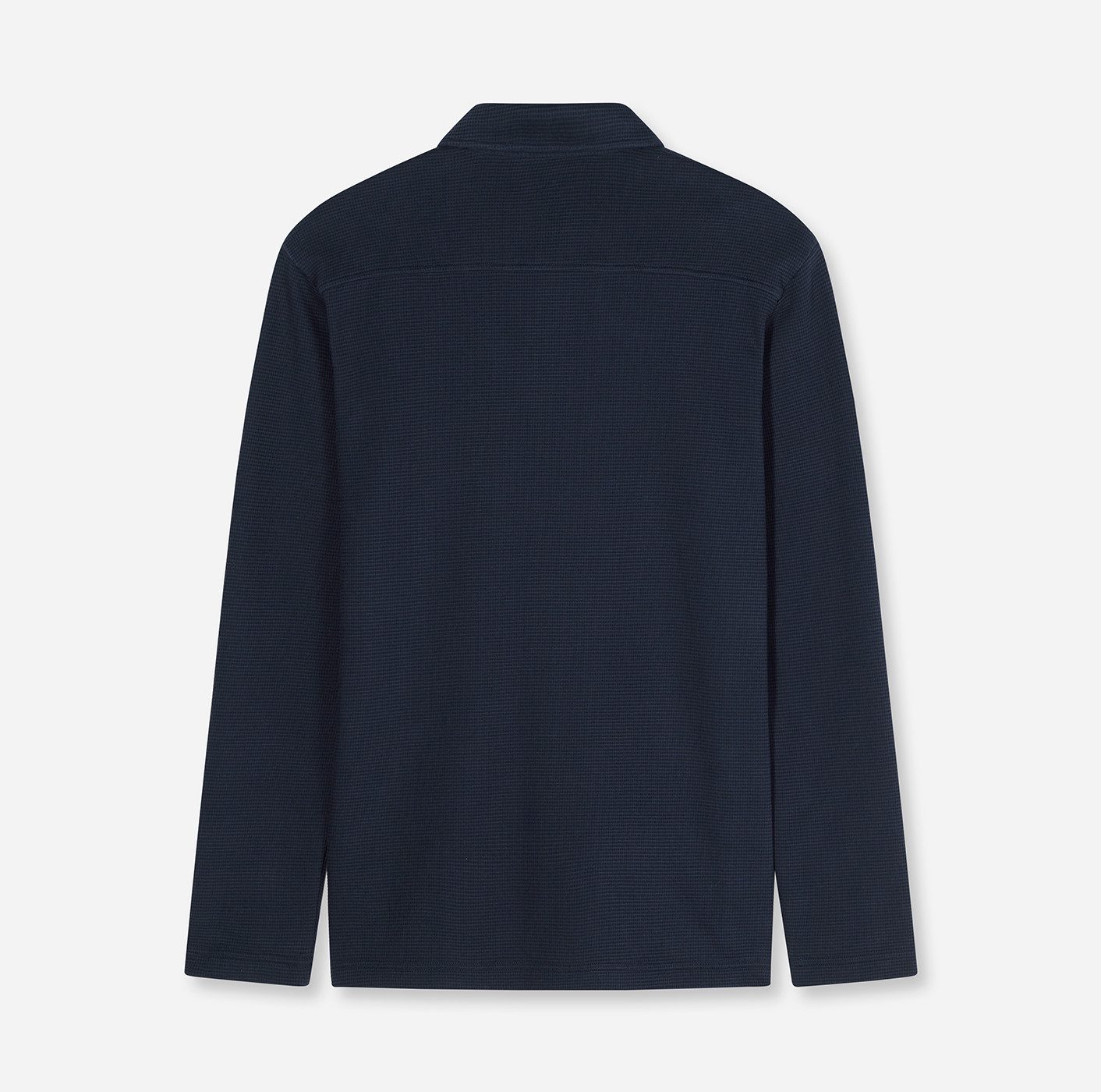 OLYMP Langarm-Poloshirt Casual mit Waffle-Struktur