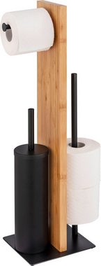 WENKO WC-Garnitur Lesina, bambus, mit Silikon-Bürstenkopf
