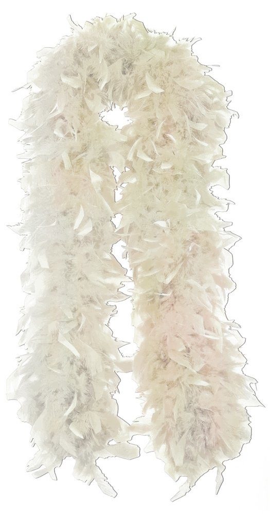 Das Kostümland Kostüm Federboa Extraordinary 180 cm - 90g, Cremeweiß