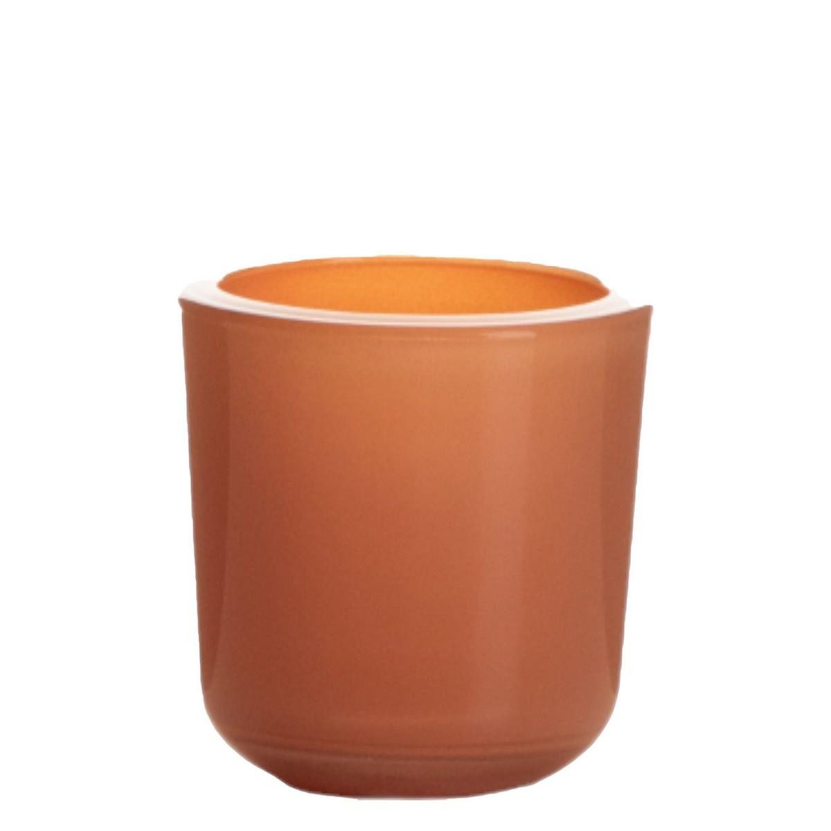INNA-Glas Kerzenhalter Teelicht Glas NICK, aprikose, 7,5cm, Ø7,5cm