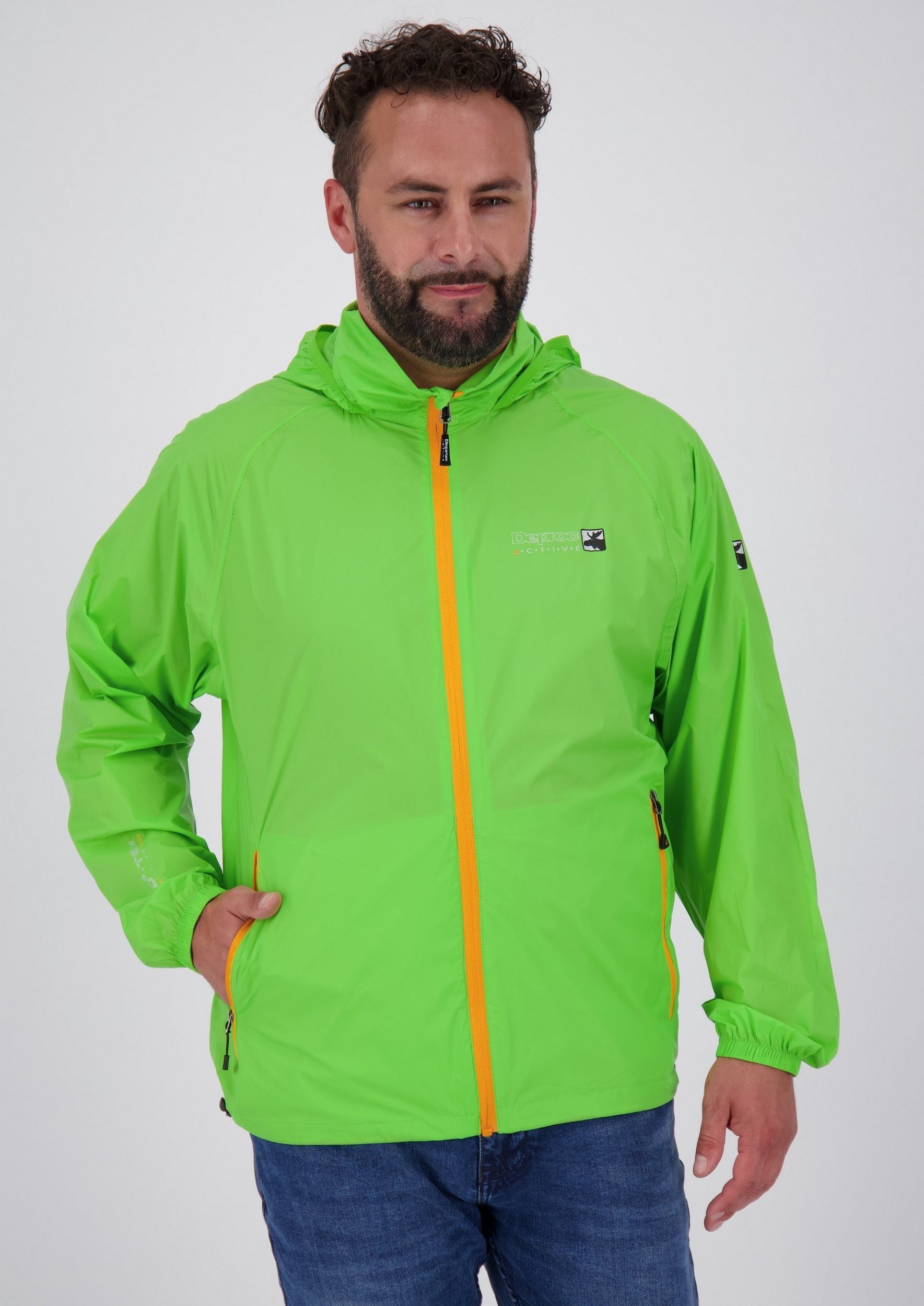 DEPROC Active Regenjacke ROBSON Größen Auch Outdoorjacke, Radjacke in CS MEN erhältlich Großen II lime