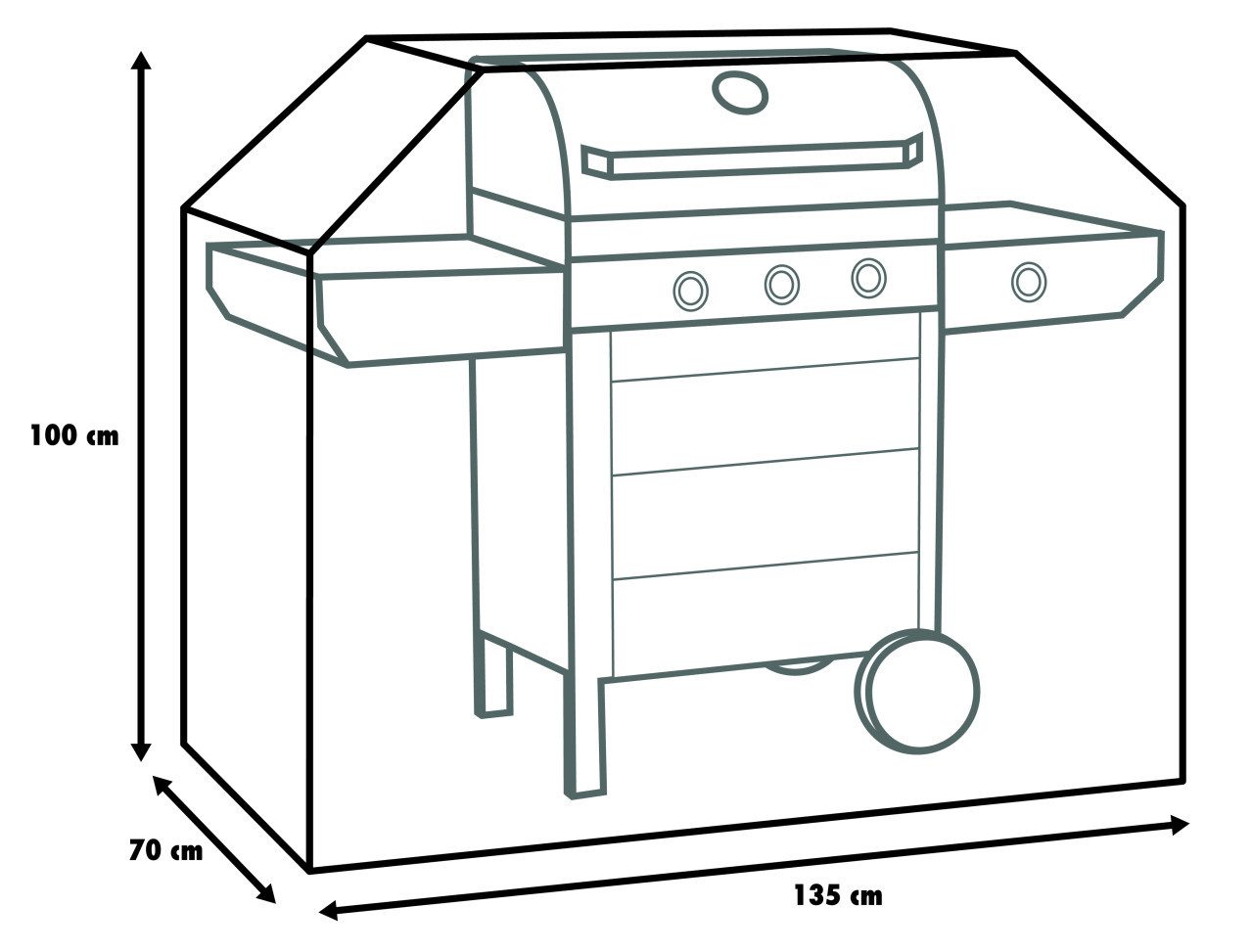 Grillabdeckhaube Primaster Atmungsaktive Schutzhülle für Gasgrills
