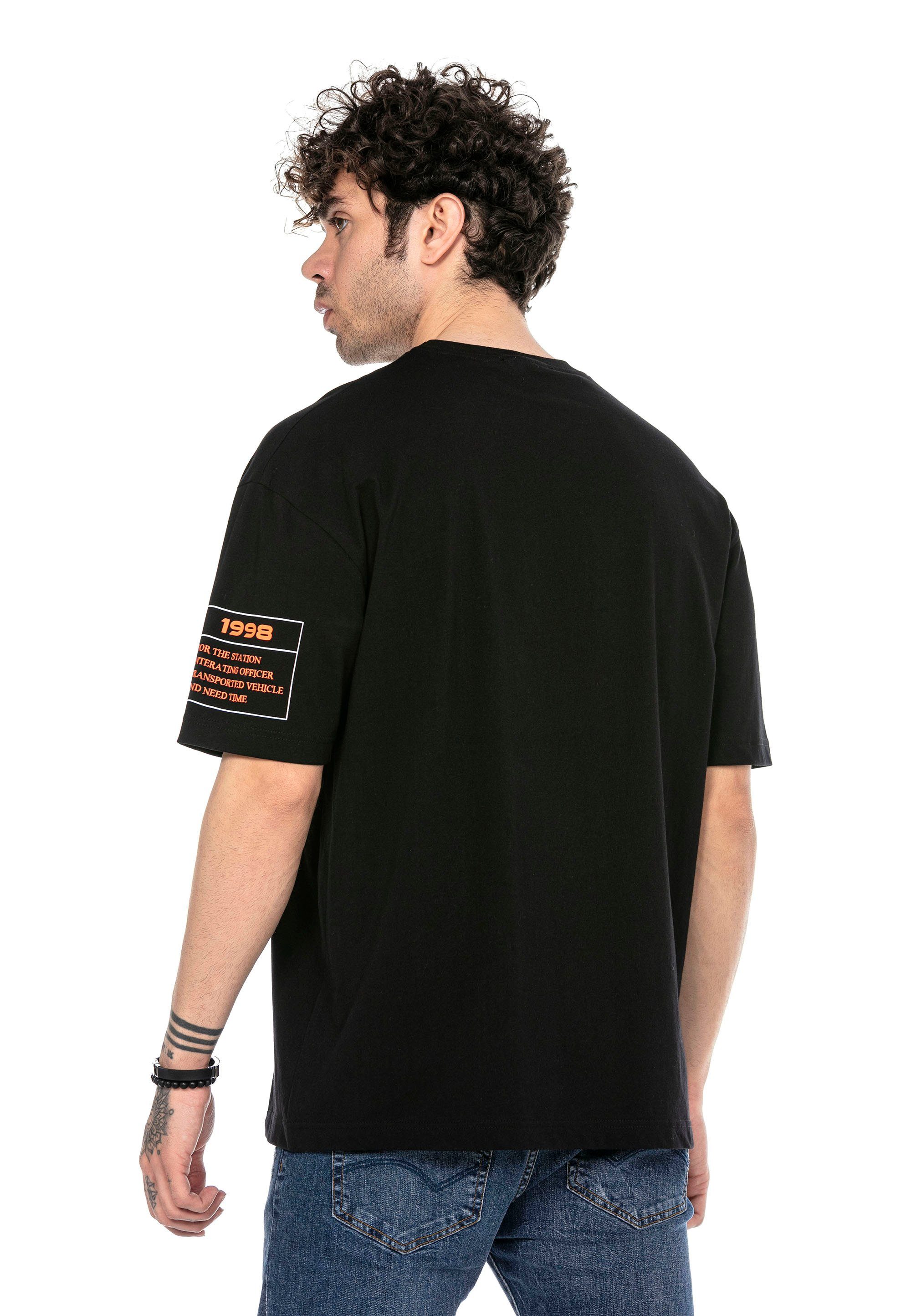 schwarz Totenkopf-Print T-Shirt RedBridge McAllen stylischem mit