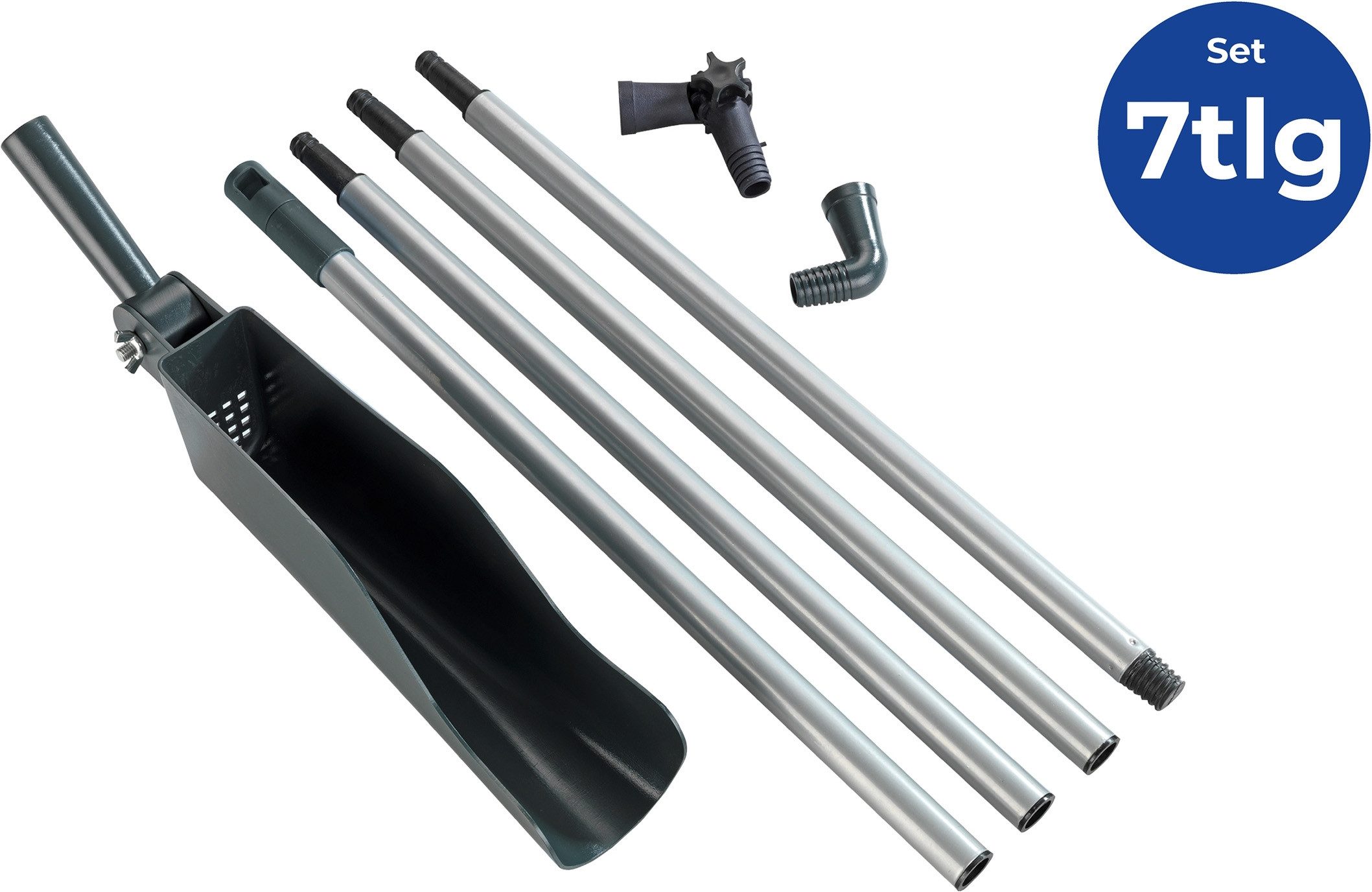 Maximex Dachrinnenreiniger Dachrinnenschaufel Modell Maxi, Dachrinnenreiniger mit Teleskopstiel, Reinigen ohne Leiter