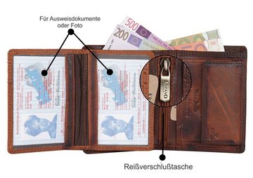 SHG Geldbörse ◊ Herren Geldbörse Leder Geldbeutel Portemonnaie Kreditkarten, Brieftasche mit Münzfach und RFID Schutz