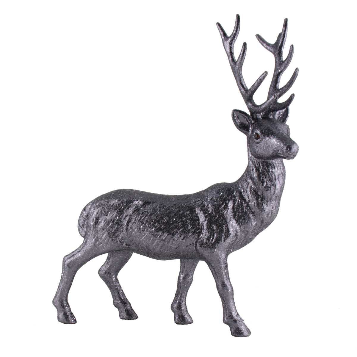 AM Design Dekofigur AM-Design Glitzer Hirsch anthrazit H ca 39cm (Stück)