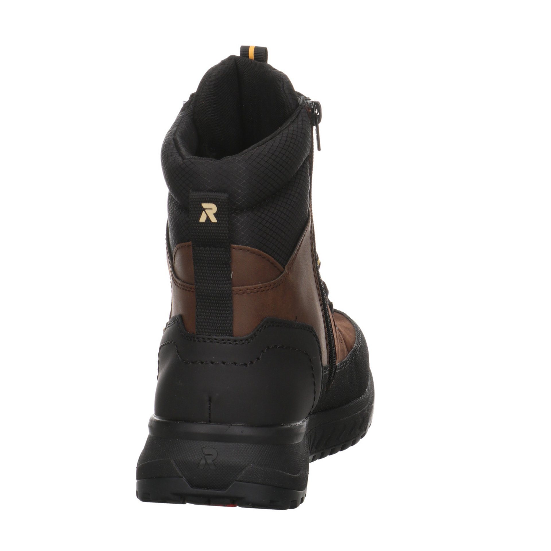 Rieker Herren braun Winterstiefel Snowboots dunkel Leder-/Textilkombination Boots Elegant Freizeit Schuhe