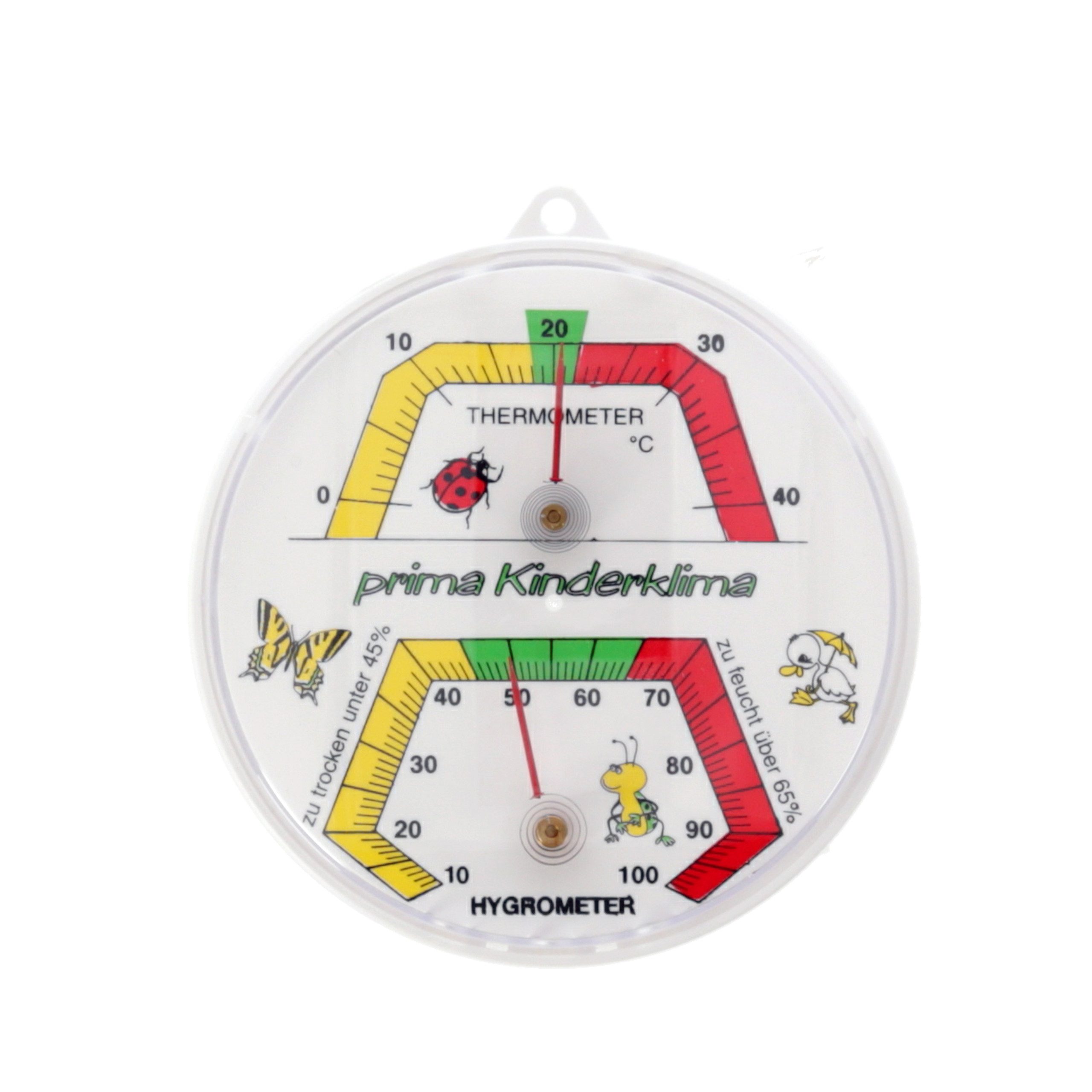 Lantelme Hygrometer Kombi Thermometer Kinderzimmer Luftfeuchte und Temperaturmesser Kinder, Justierbar, Temperatur 0 - 40°C, Luftfeuchte 10 - 100% rel.