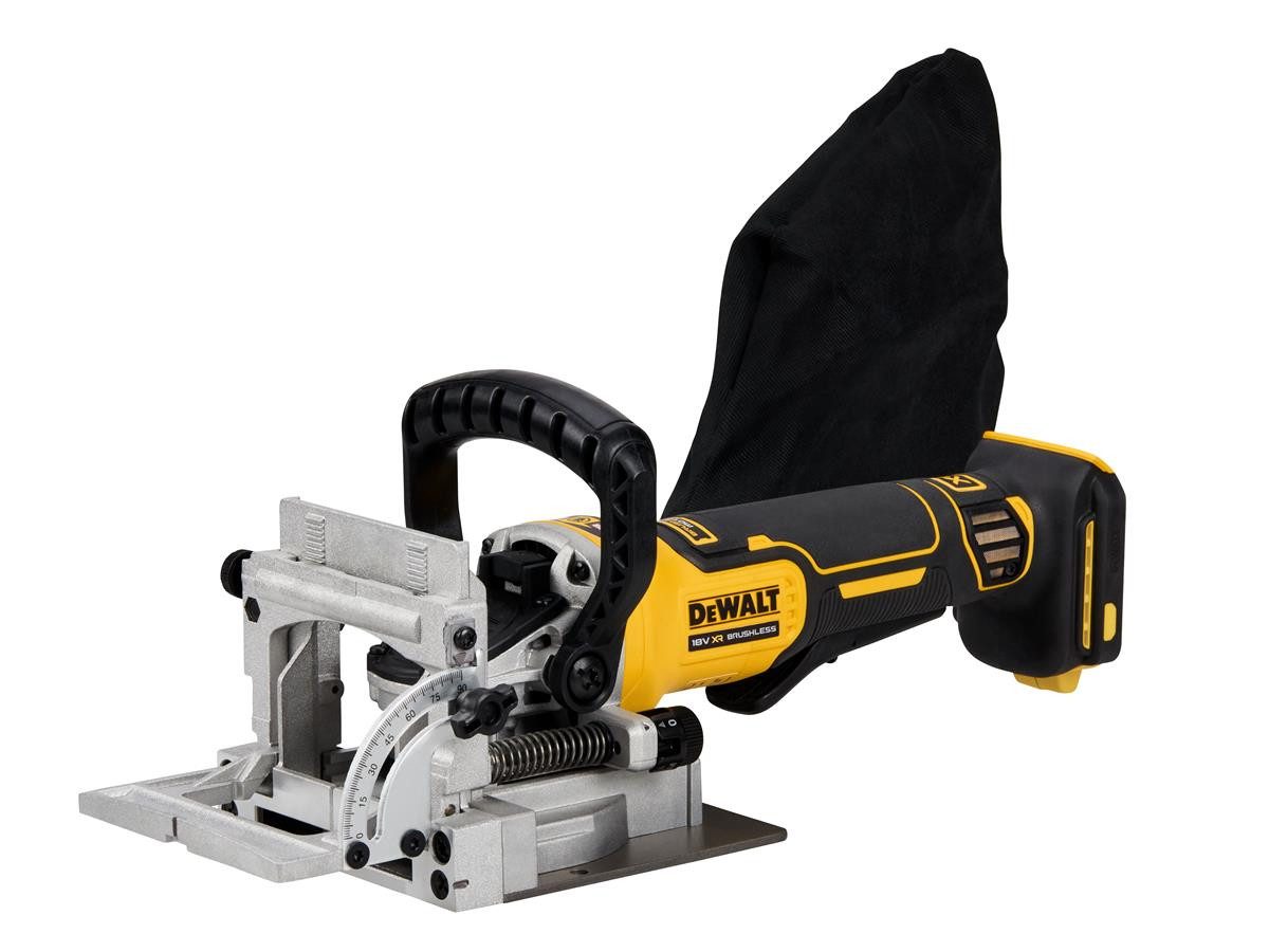 DeWalt Flachdübelfräse 18V, Basisversion, 18 in V, (Set, ohne Akku und Ladegerät), ohne Akku und Ladegerät, max. Fräs-Ø: 102 mm, max. Frästiefe: 20mm