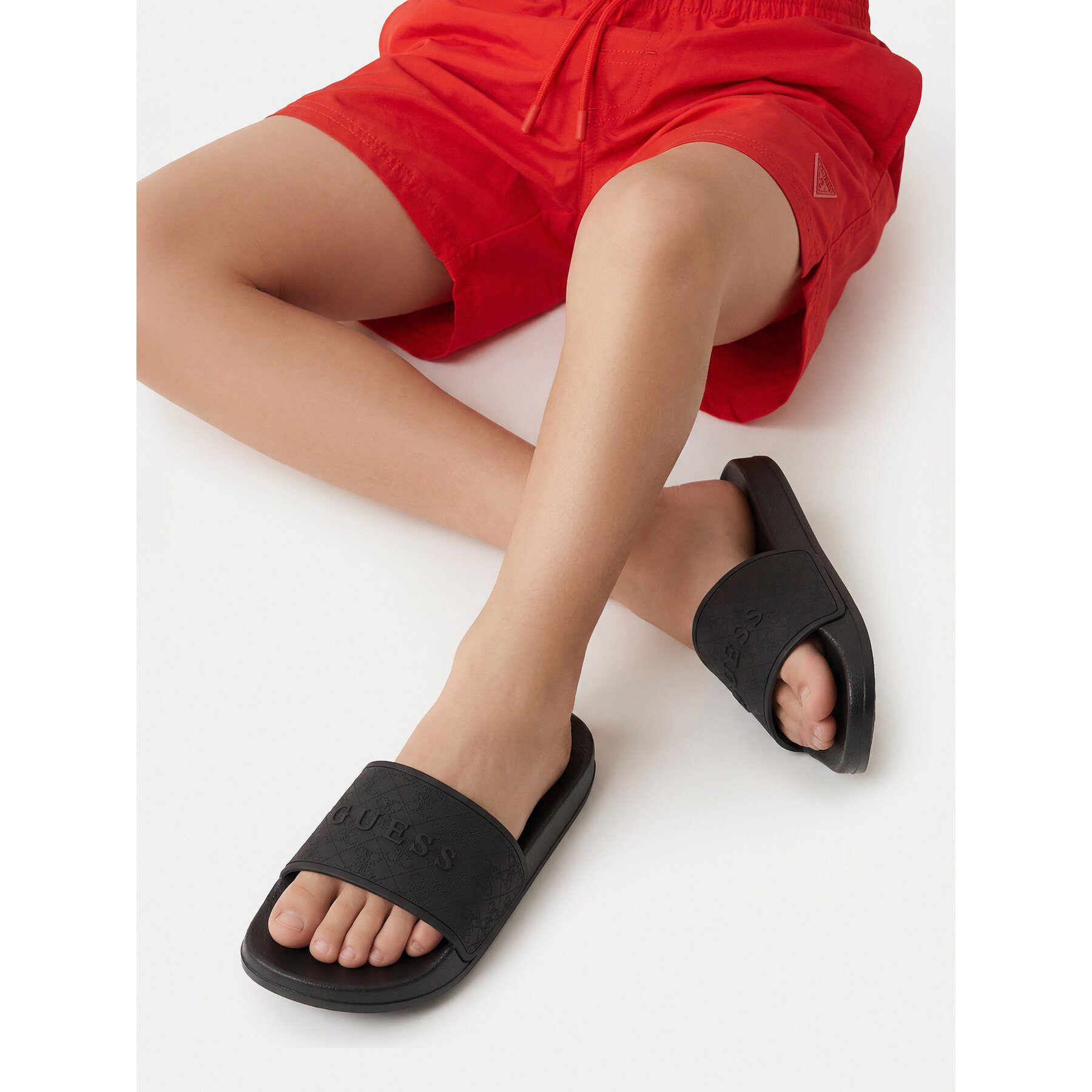 Guess Guess Jungen-Flip-Flops, schwarz Badepantolette