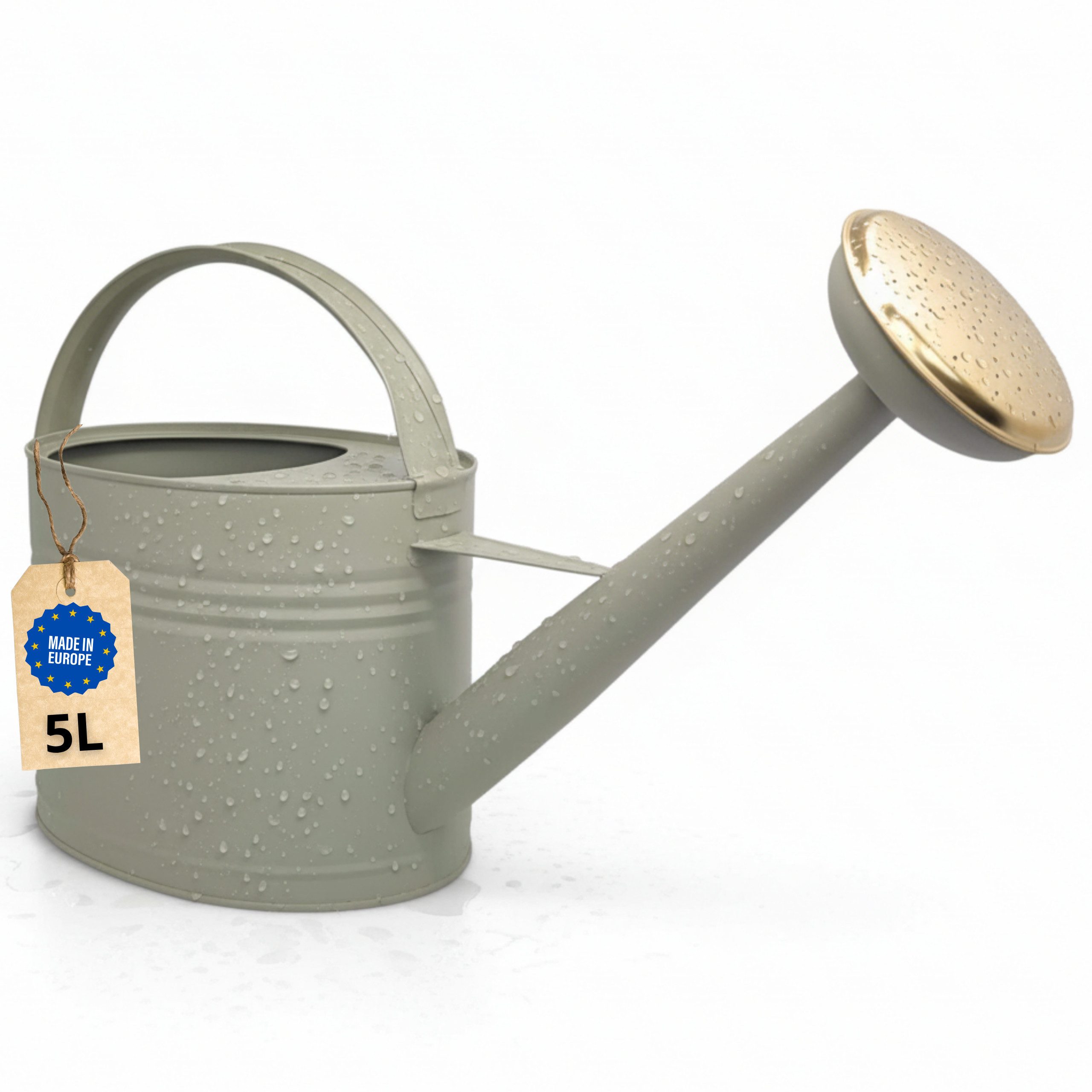 LIVLIG Gießkanne 5L, Gießkanne Vintage, Blumengießkanne, Giesskanne Metall (Die Kanne wird mit einem abnehmbaren Gießkopf geliefert), aus verzinktem Metall mit matter Pulverbeschichtung