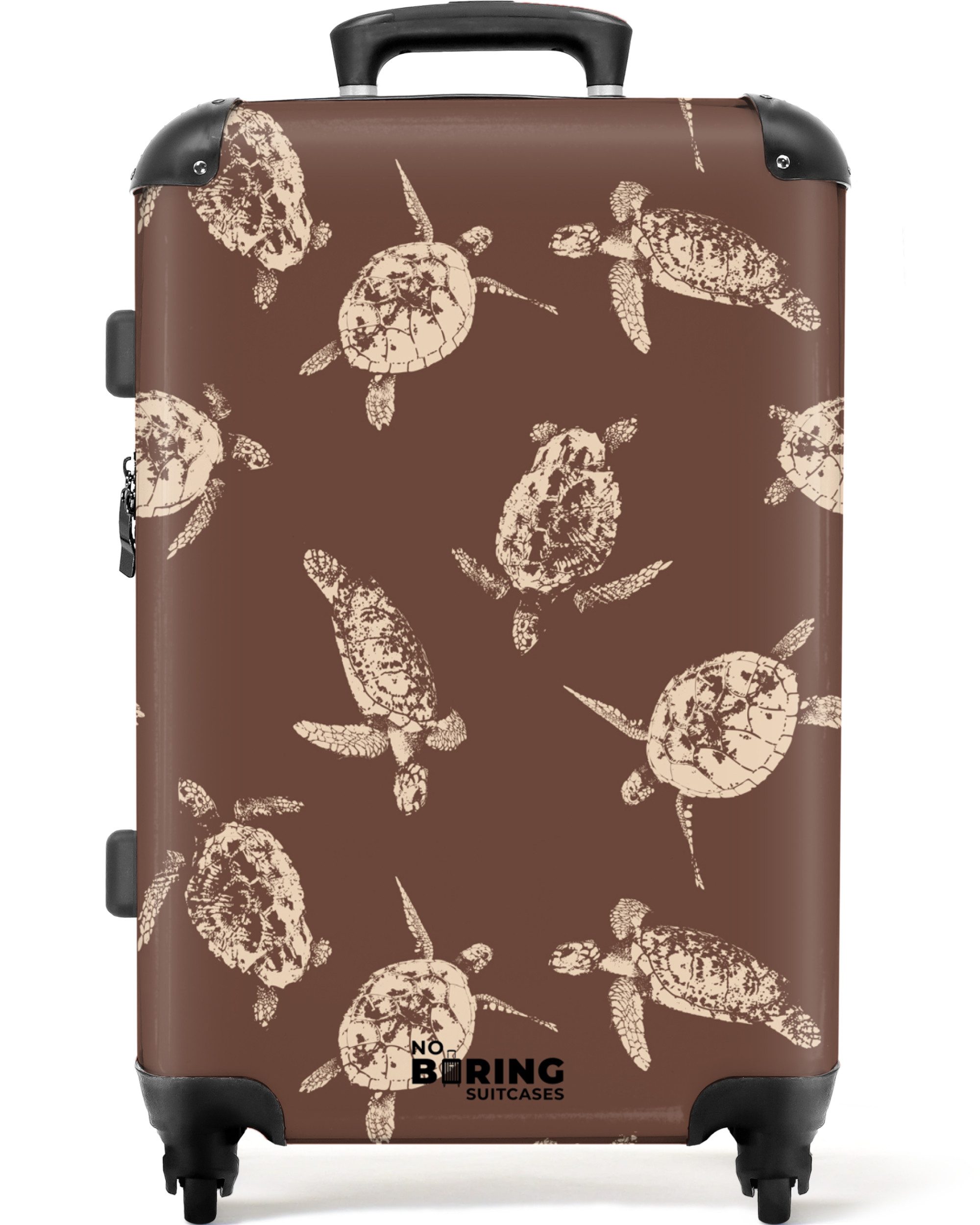 NoBoringSuitcases.com© Hartschalen-Trolley Braun mit Schildkrötenaufdruck 6 günstig online kaufen