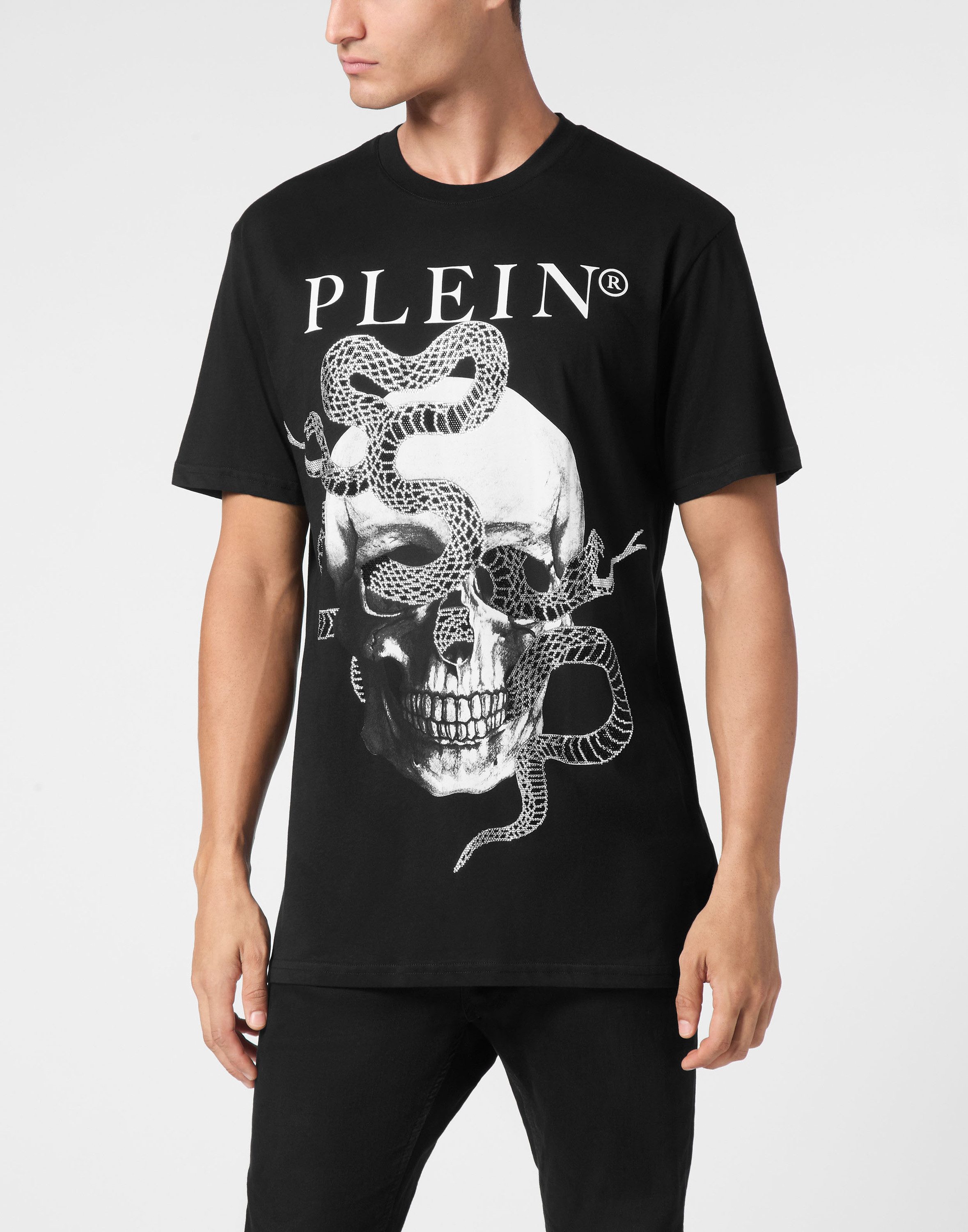 PHILIPP PLEIN T-Shirt Snake Mit Schmucksteinen günstig online kaufen