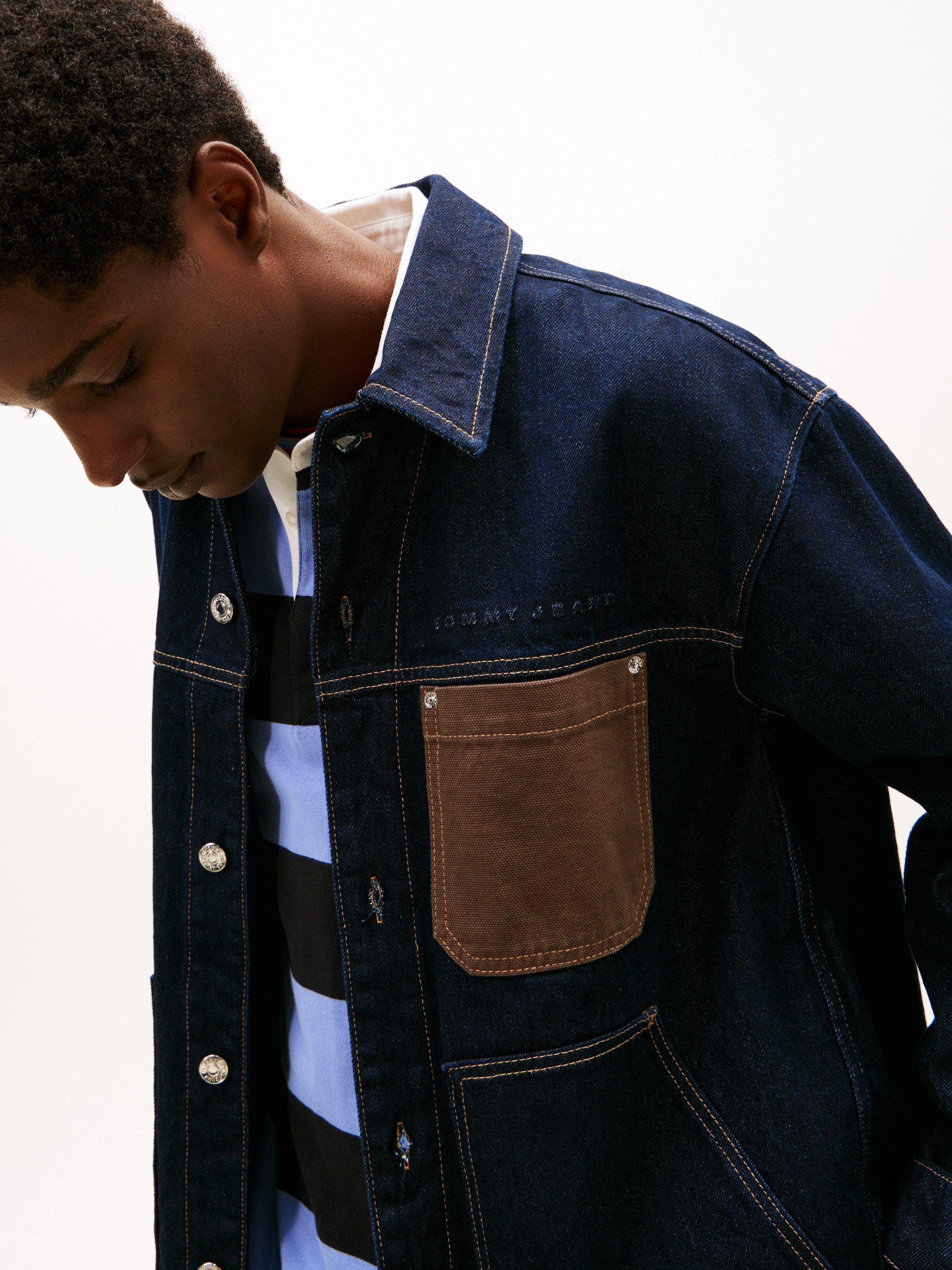 Tommy Jeans Jeansjacke CHORE JACKET Relaxed Fit, halbgespreizter Kragen günstig online kaufen