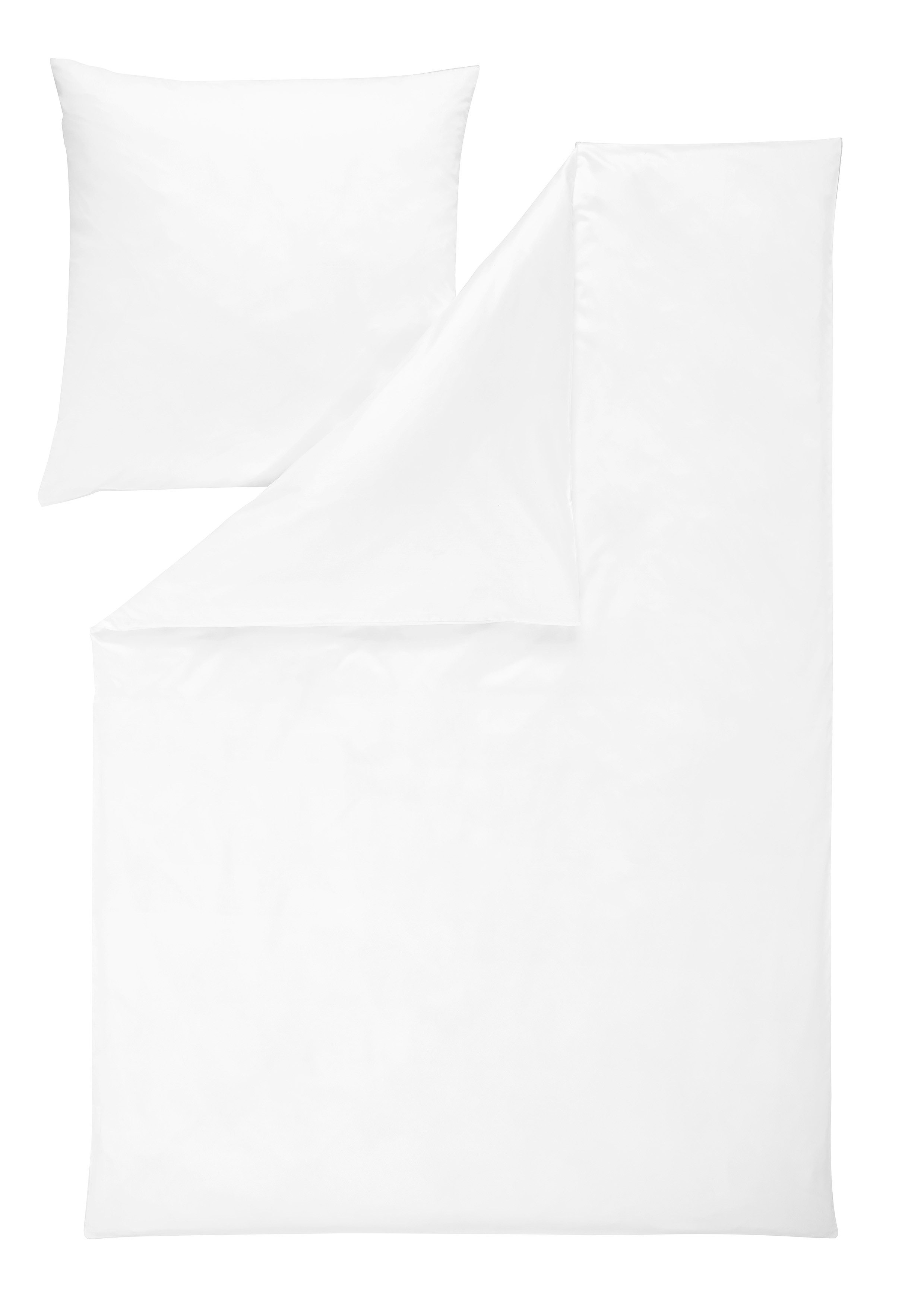 Estella Kissenhülle Mako Satin Nackenkissenbezüge Atelier Valetta Uni weiss 40x40, (1 Stück), Kissenhülle Kopfkissenbezug Kissenbezug