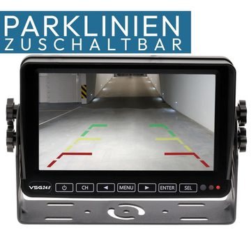 VSG24 7" Rückfahrsystem LOGISTIK für Transporter inkl. Monitor, 1x Kugelkopf Rückfahrkamera (IP67 Wasserdichte HD1080P Kamera mit Nachtsicht 12V-24V zum nachrüsten)