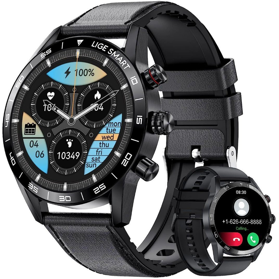 Lige Smartwatch, Herren Mit 2x Armbänder Telefonfunktion Wasserdicht Smart  Watch
