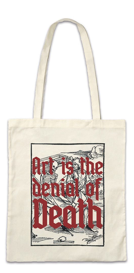 Beuteltasche Art Is The Denial Of Death Stofftasche Kunst Tattoo Künstler Tod Skull