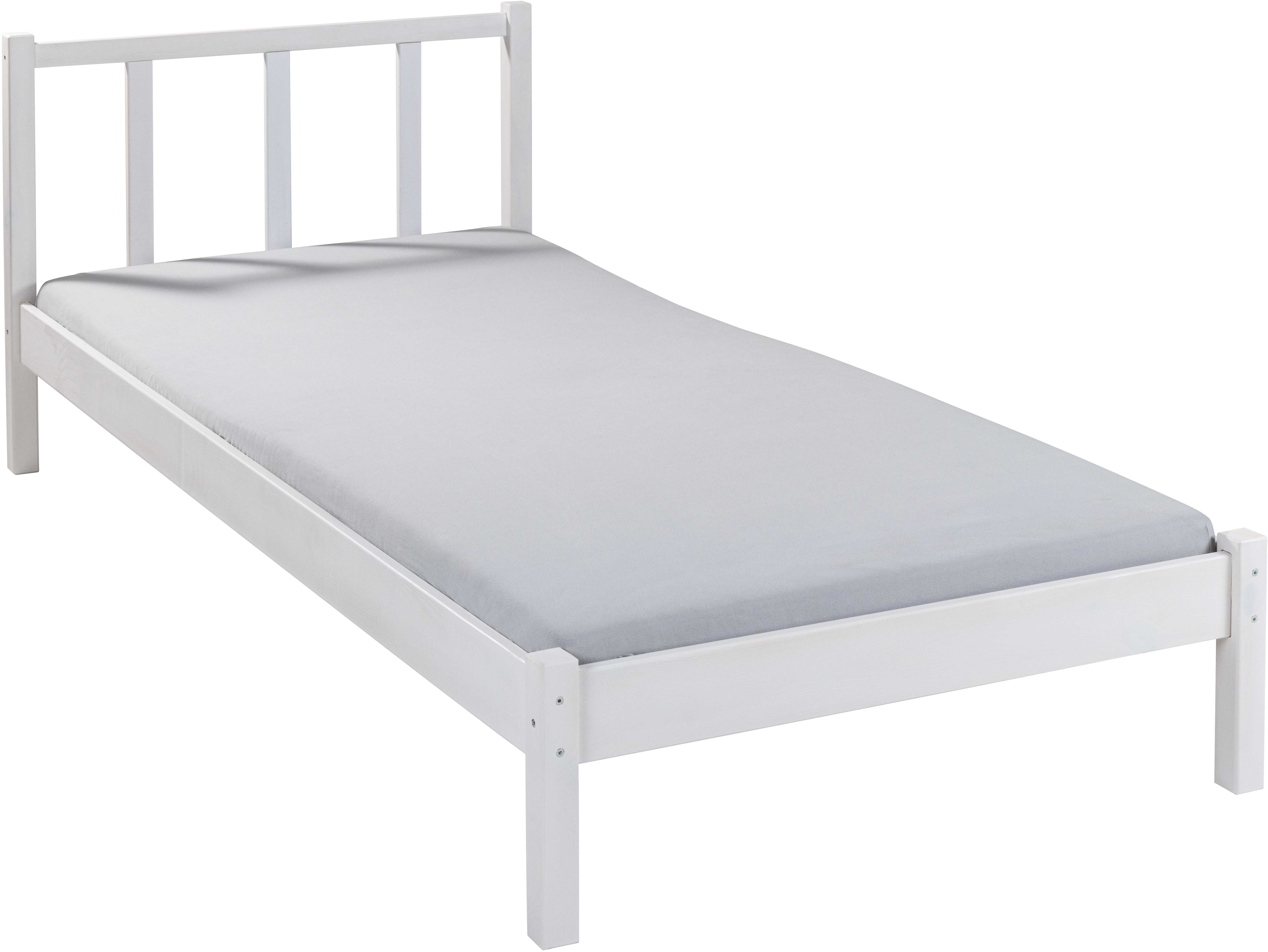 Inter Link Massivholzbett Fredy, Einzelbett, Gästebett, Jugendbett, Kiefer Massiv, ohne Lattenrost, 90 x 200 cm