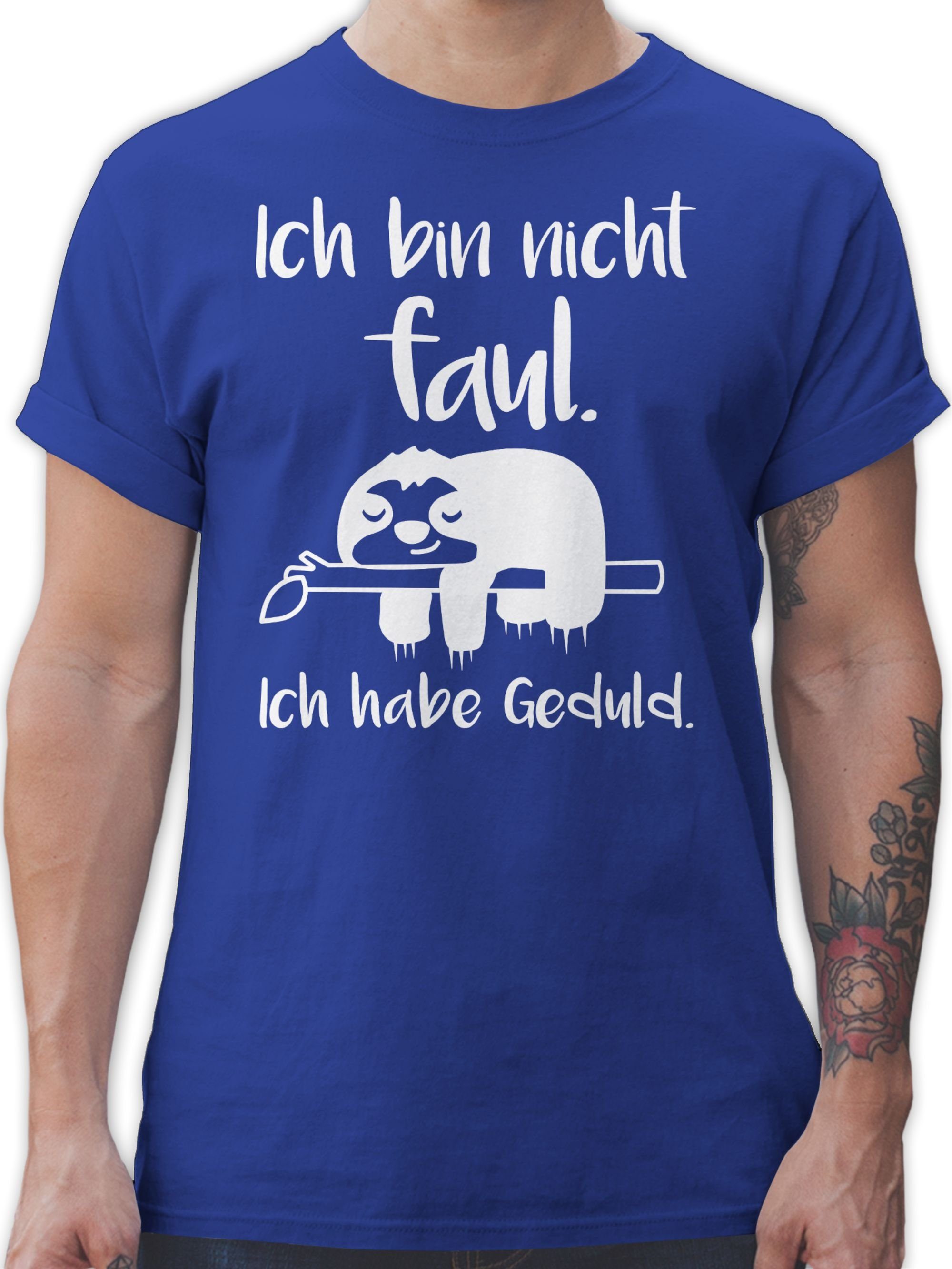 Shirtracer T-Shirt Ich bin nicht faul weiß Sprüche Statement mit Spruch 3 Royalblau | T-Shirts