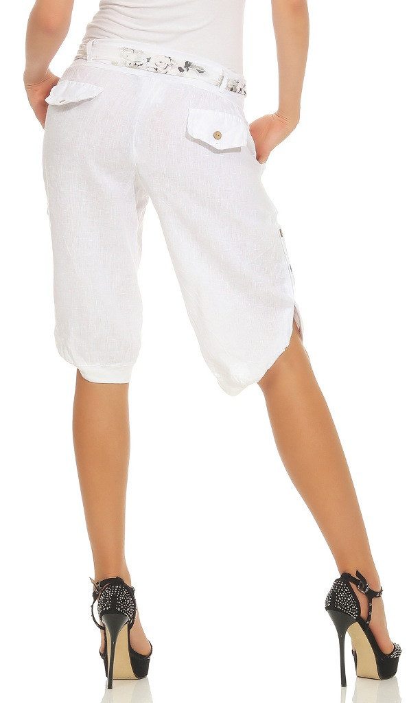Mississhop Leinenhose Damen-Bermuda-Shorts aus 100 % Leinen – luftig, natürlich & sommerlich