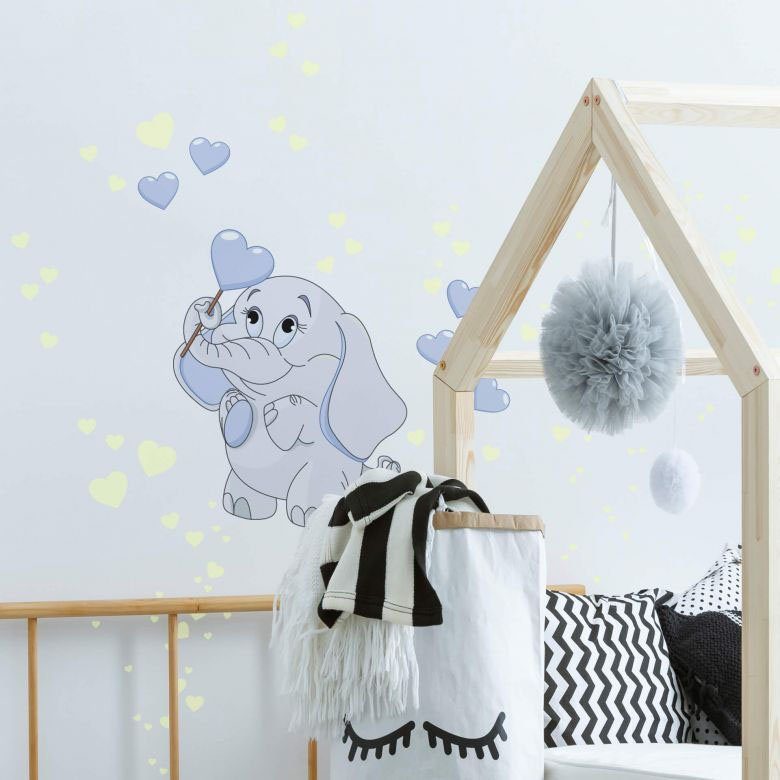 Elefantenbaby Wall-Art Leuchtsticker Wandtattoo (1 St)