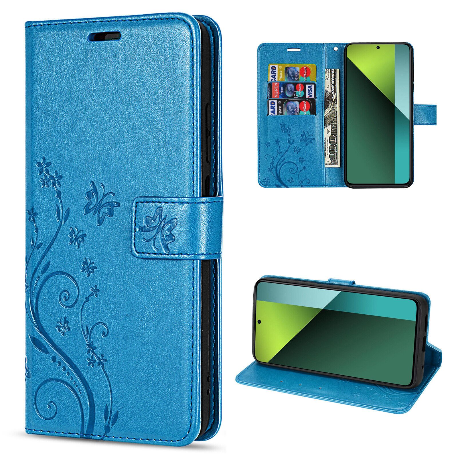 betterfon Handyhülle Handytasche für Xiaomi Redmi Note 13 Pro 5G Klapphülle, Bookstyle-Hülle: Magnetverschluss 3 Kartenfächer & Standfunktion