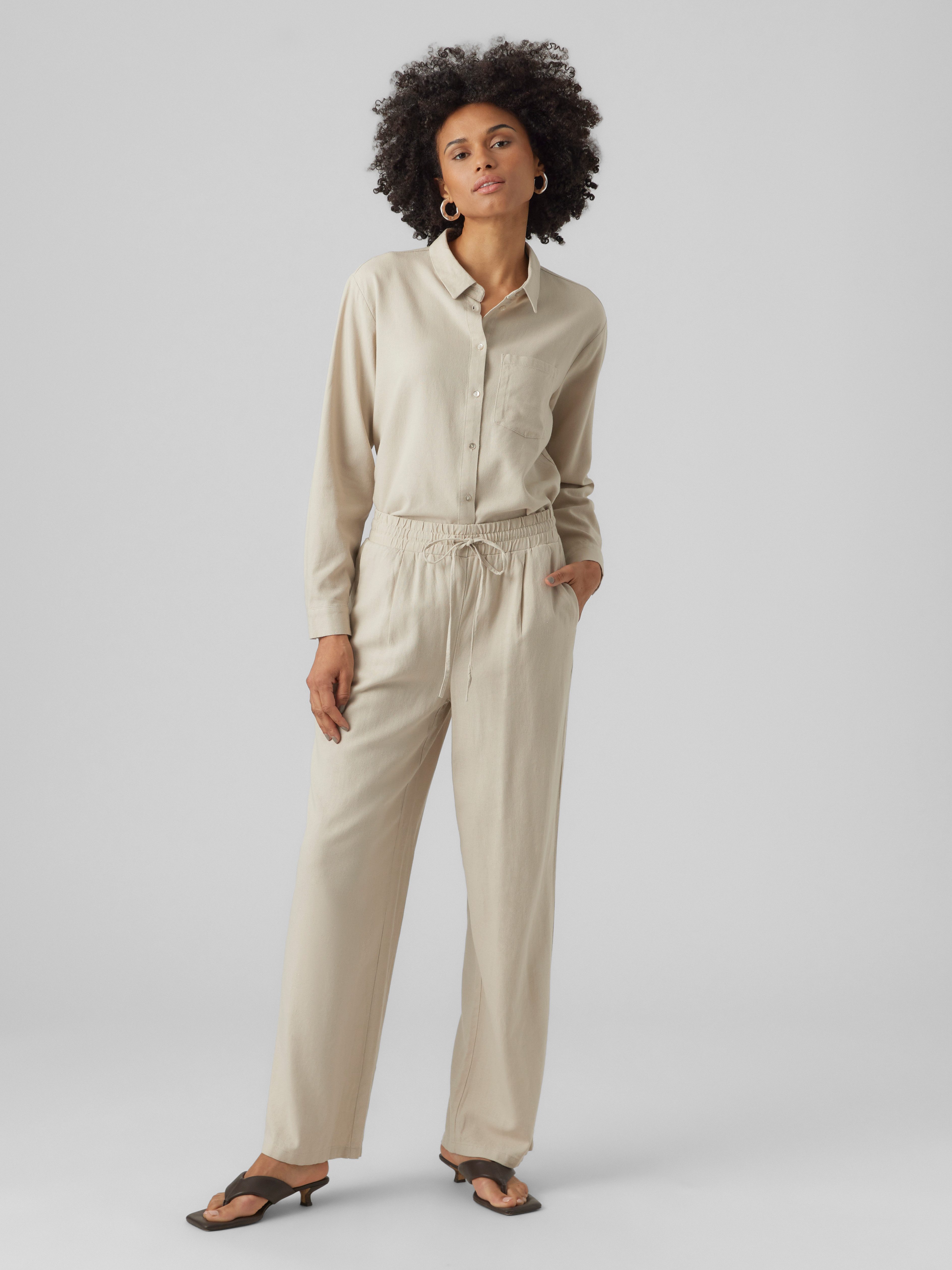 Vero Moda Schlupfhose VMJESMILO HW WIDE PANTS WVN NOOS mit Seitentaschen