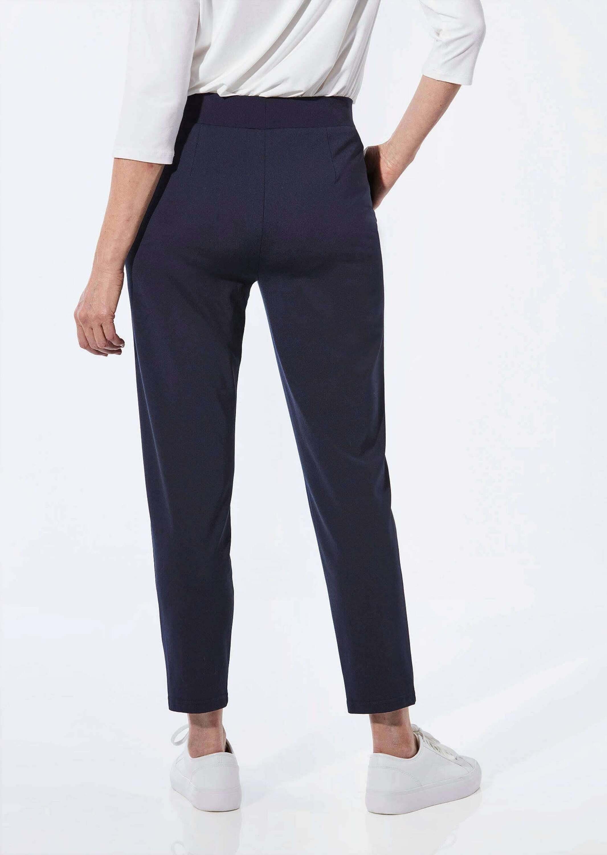 GOLDNER Schlupfhose Elegante 7/8-Schlupfhose SARA Slim Fit Jerseyhose mit Rundum-Dehnbund und Biesen