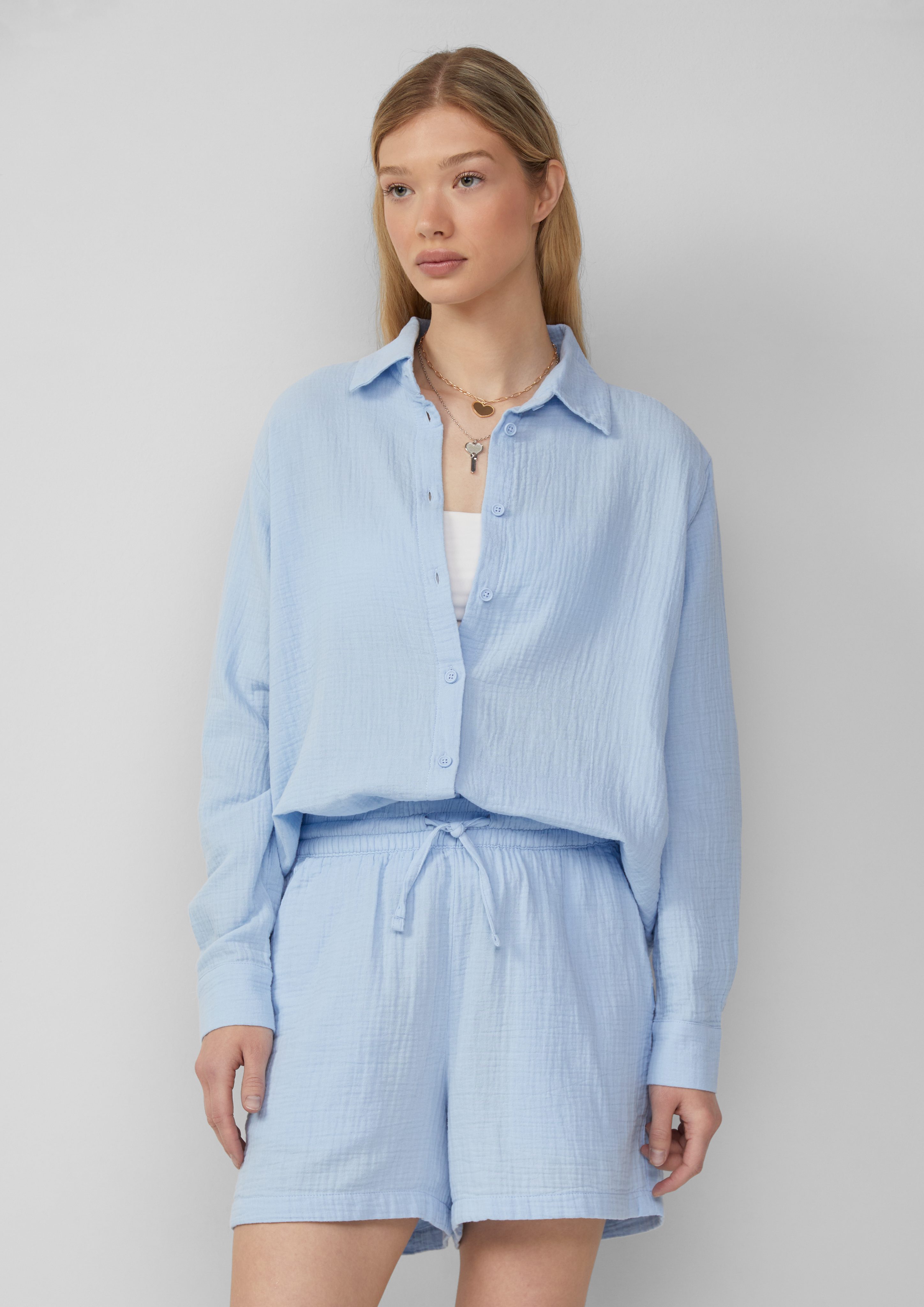 Langarmbluse Musselin-Bluse