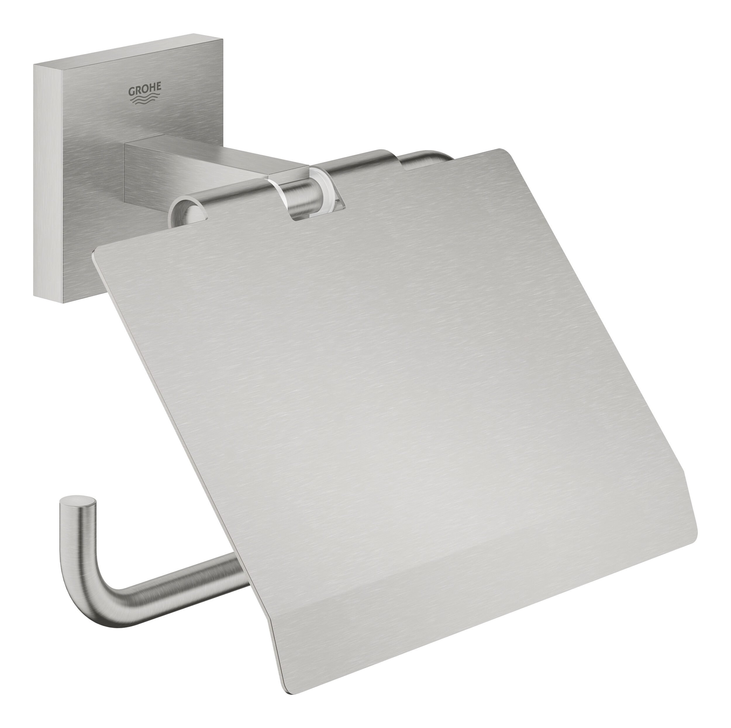 Grohe Toilettenpapierhalter Start Cube, Mit Deckel - Supersteel