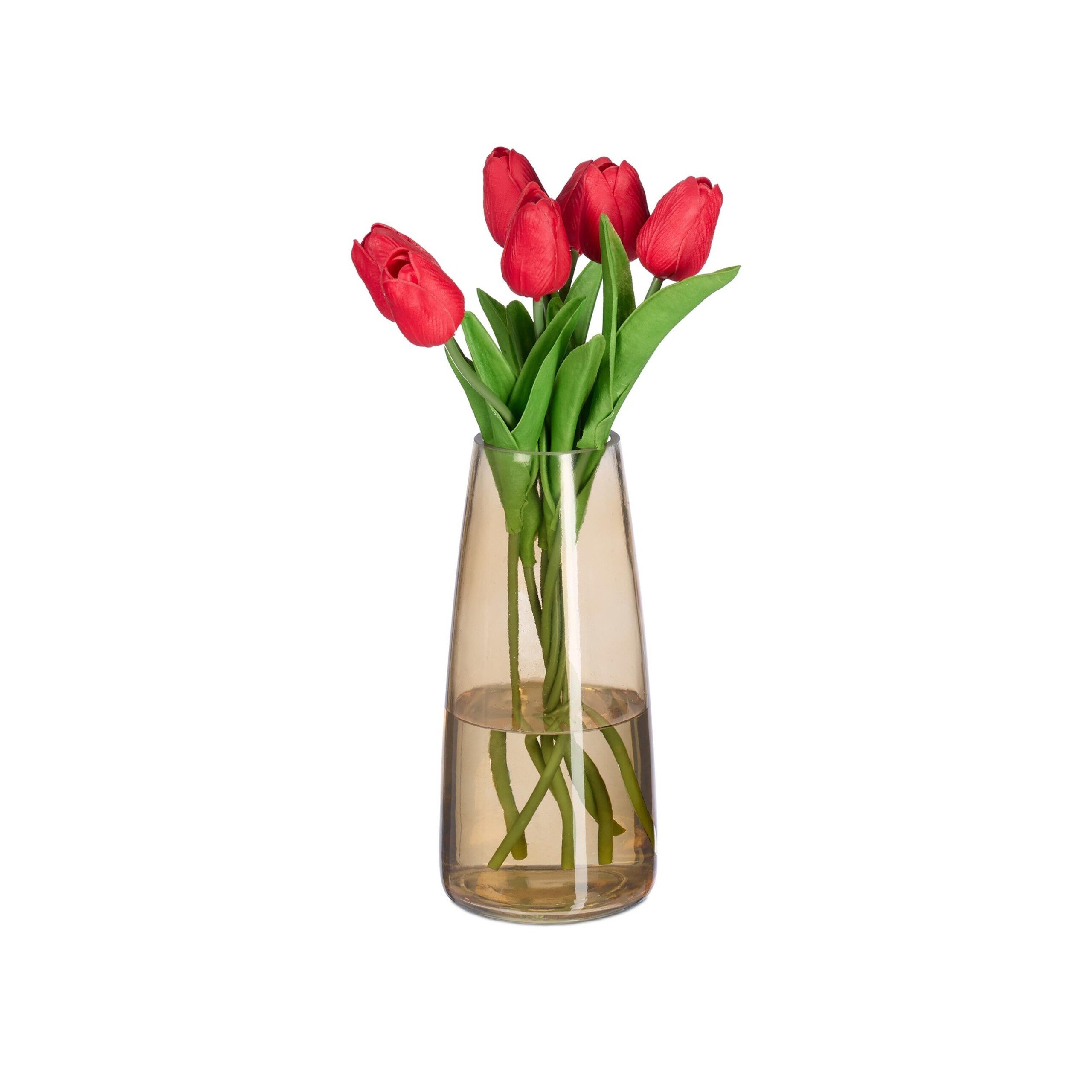 relaxdays Dekovase Vase aus Glas (1 St), braun