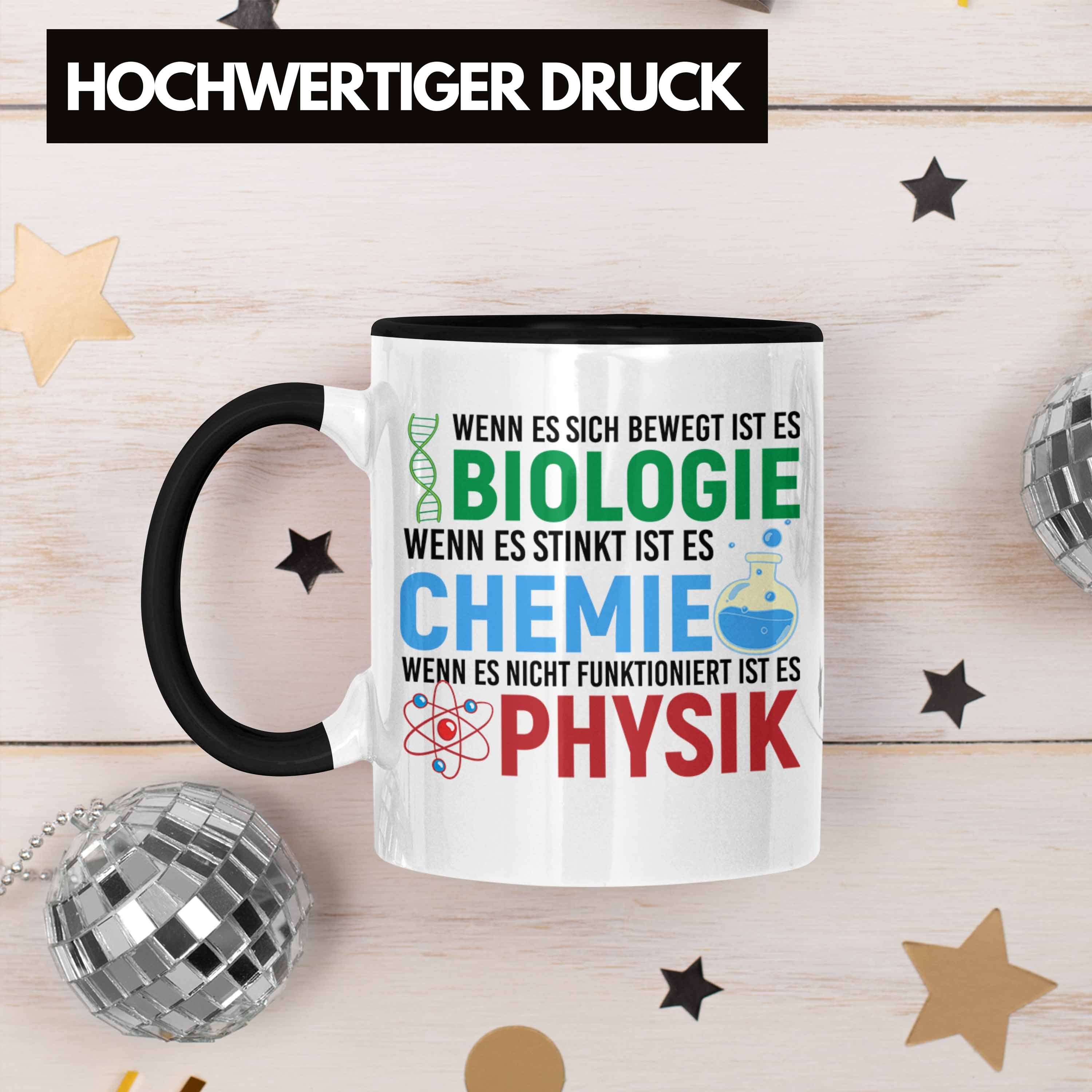 Geschenkidee Biologie Geschenkidee Tasse Physik Studium Chemie - Naturwissenschaften Trendation Student Schwarz Geschenk Tasse Nerd Lehrer Trendation