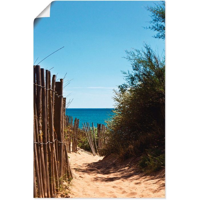 Artland Wandbild Strandzugang zum Serignan Plage Strand (1 St) als Alubild Leinwandbild Wandaufkleber oder Poster in versch. Größen