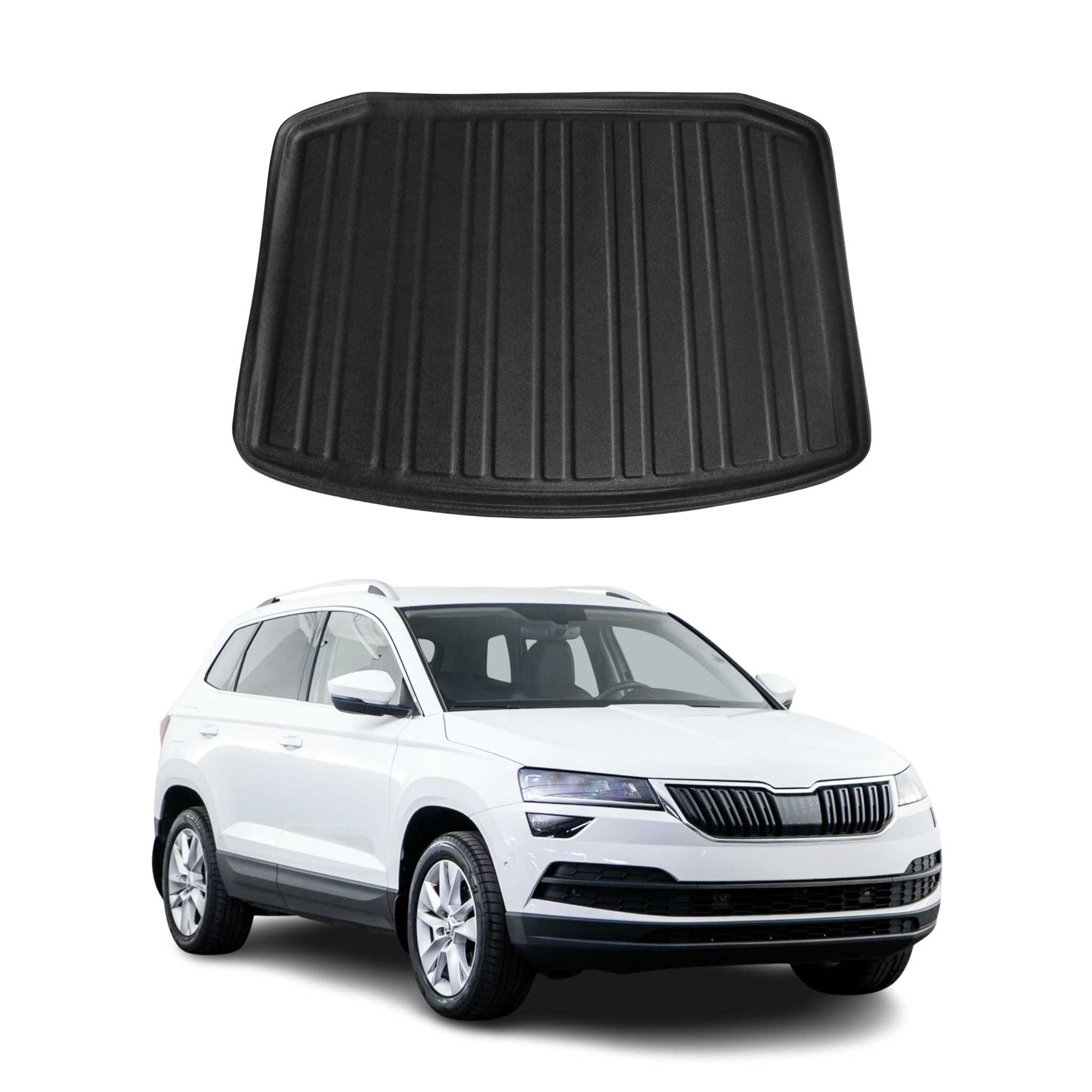 OMAC Kofferraummatte Kofferraumwanne für Skoda Karoq 2017-2025 Gummi TPE Schwarz (1 St), für Skoda Karoq 2017-2025 Skoda Karoq 2017-2025, Einfache Installation,Antirutsch,Leicht zu reinigen,Leichtgewicht