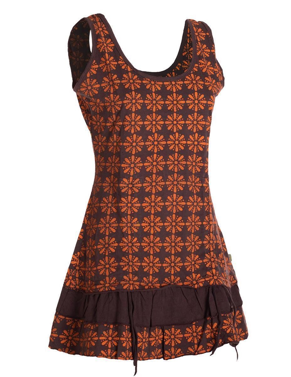 Vishes Sommerkleid Damen Lagen-Look Träger-Kleid Jersey-Tunika Sommerkleid Elfen, Ethno, Hippie Style