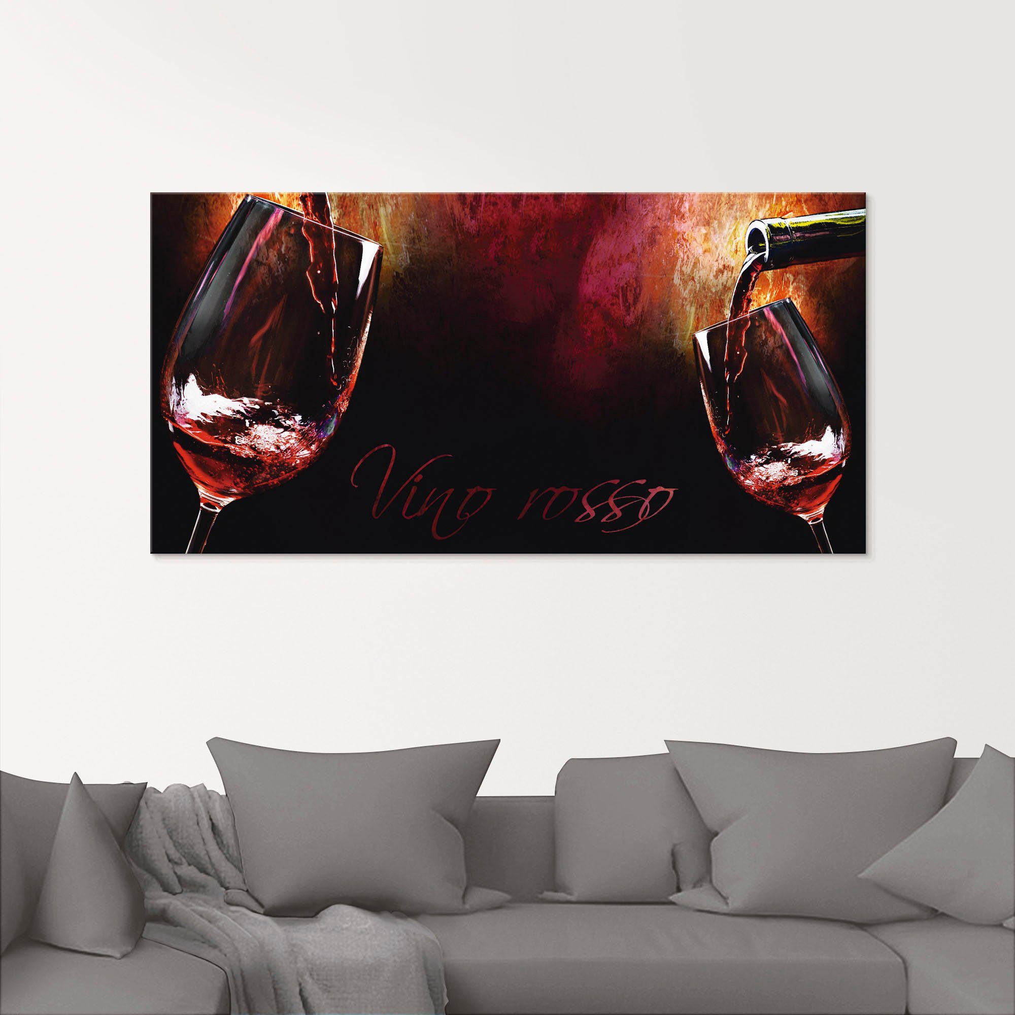 Artland Glasbild Wein - Rotwein, Getränke günstig online kaufen