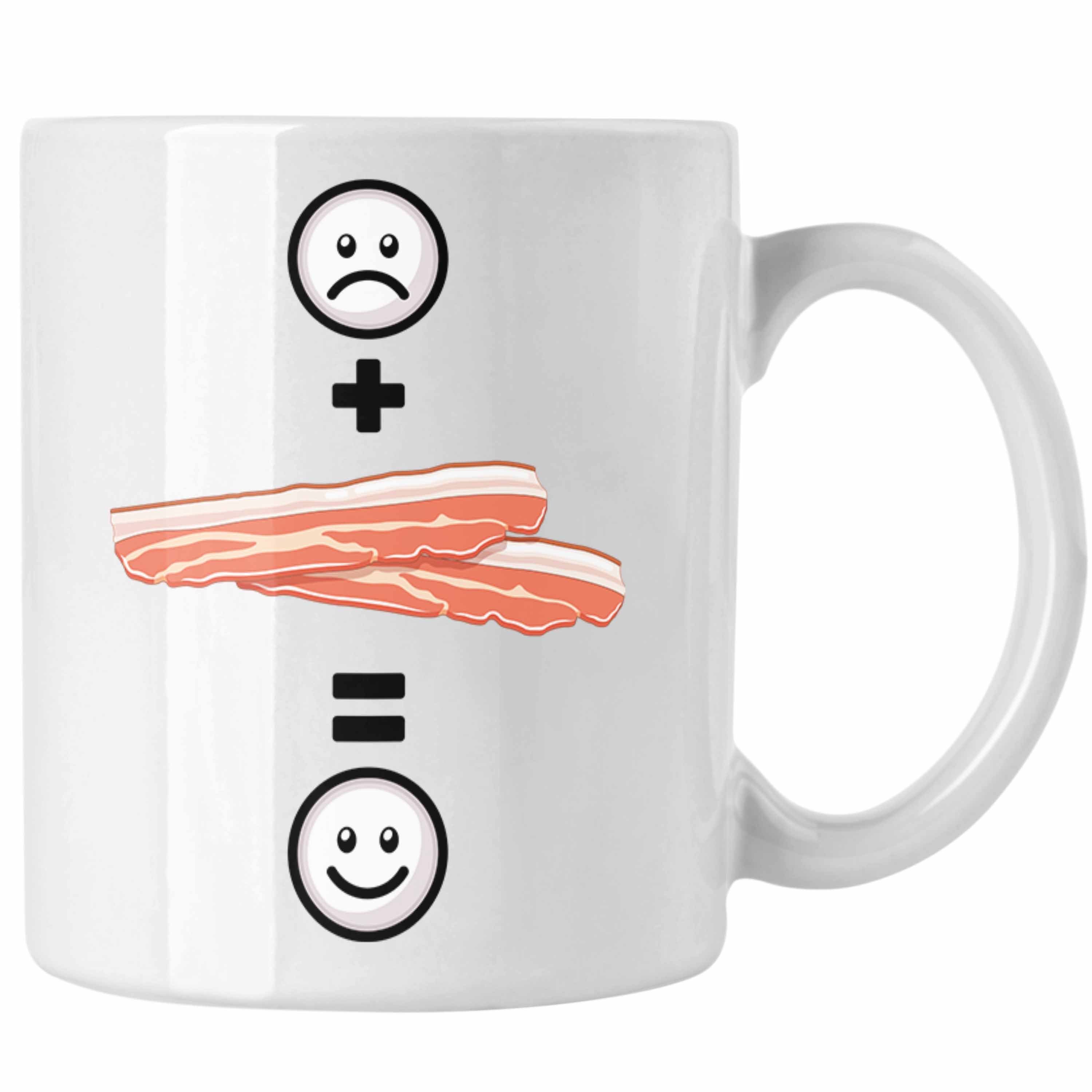 Trendation Tasse Bacon Tasse Geschenk für Bacon-Liebhaber Lustige Geschenkidee :(Bac Weiss