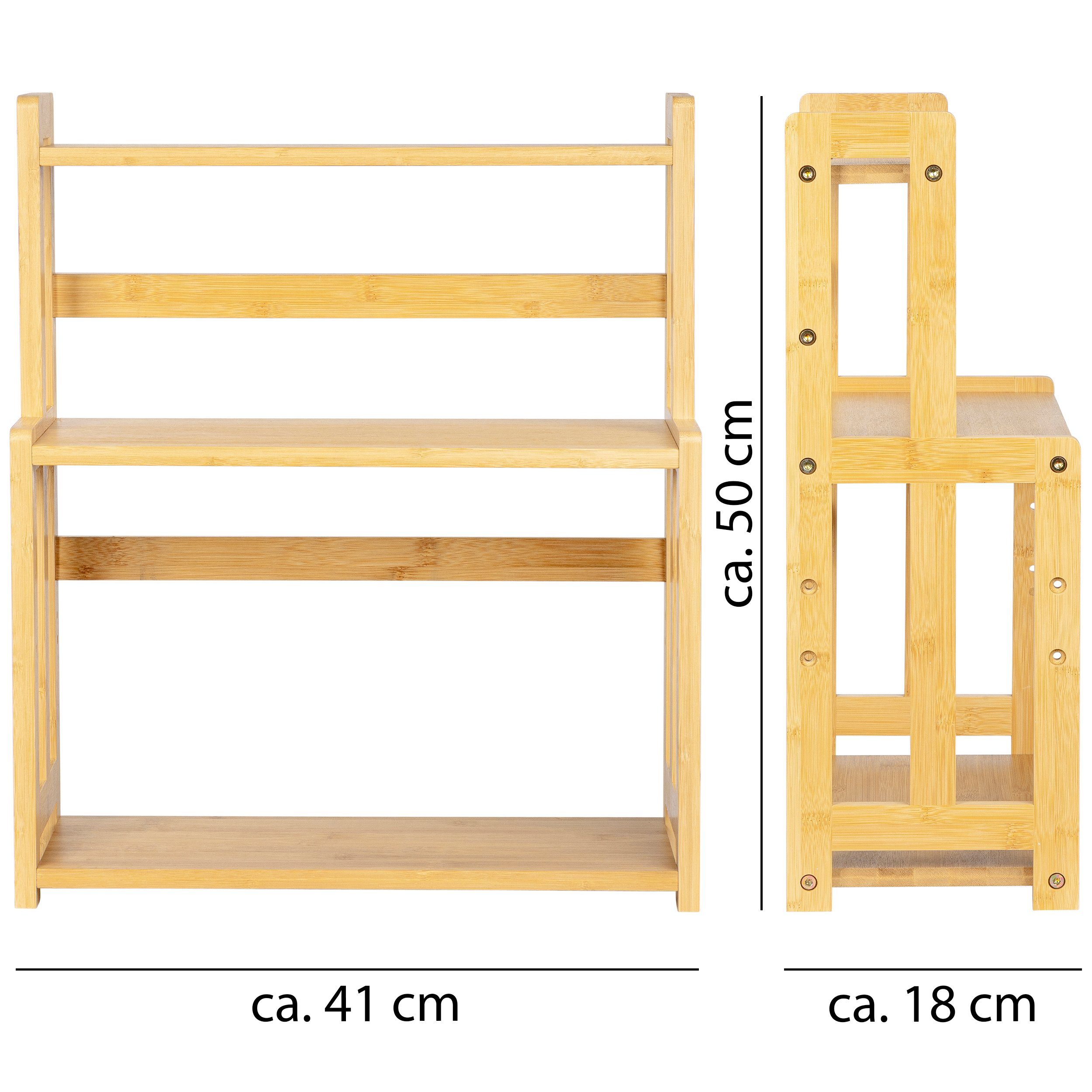 ONVAYA Gewürzregal Etagen, 3 aus mit Küchenregal Bambus Gewürzregal Holz