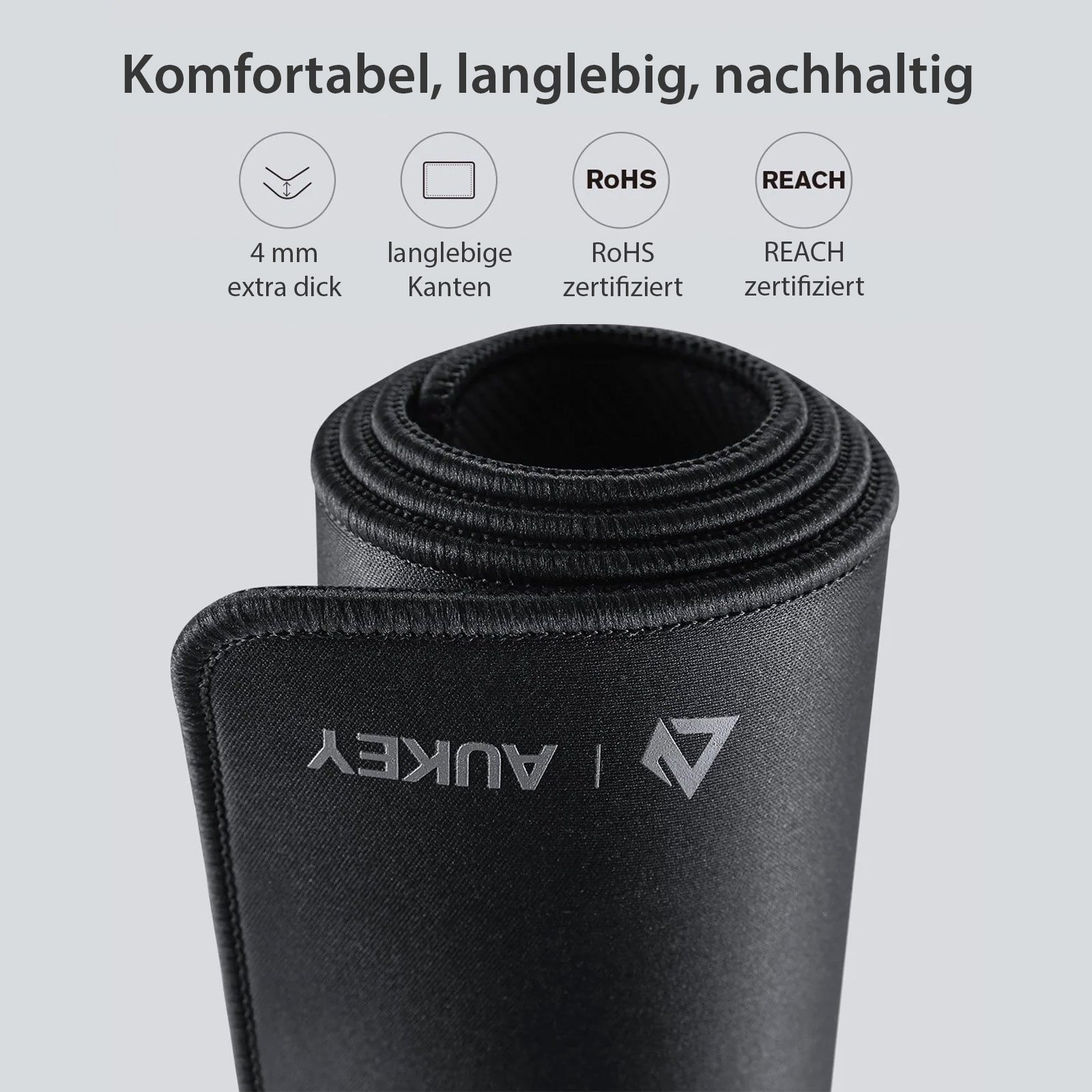 AUKEY Gaming Mauspad KM-P2 XXL Speed Deskmat für höchste Präzision, Schwarz, 800 x 300 mm Schreibtischunterlage